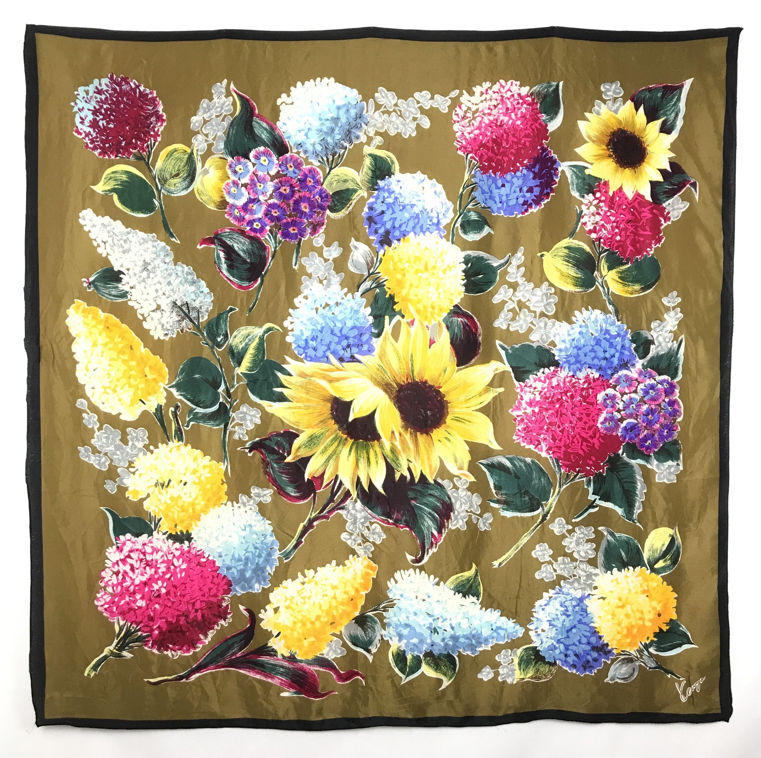 Vintage Kenzo Floral Silk Scarf