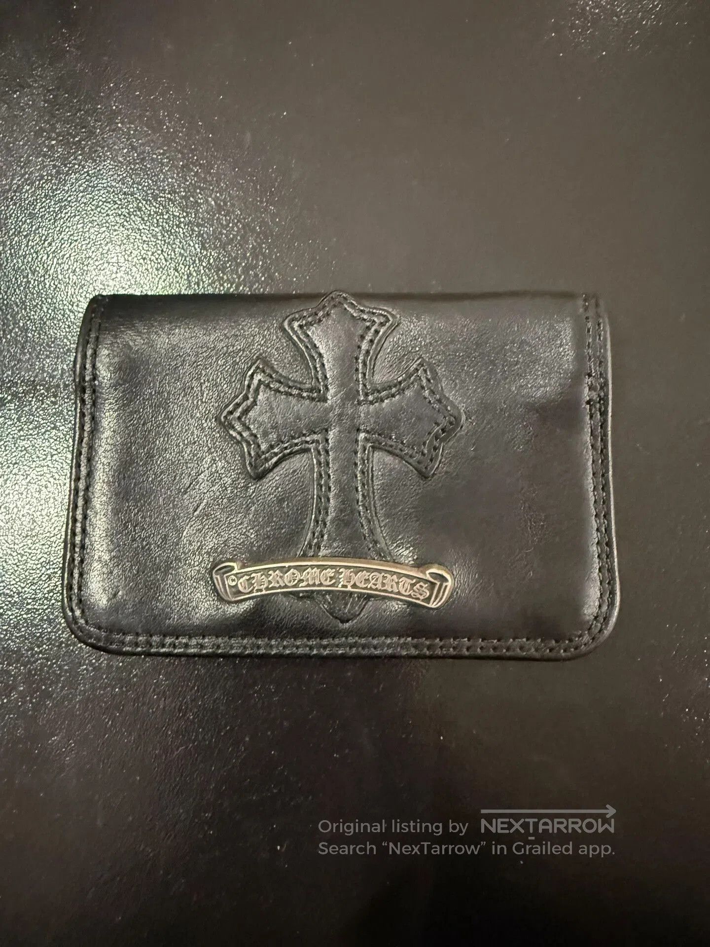 Chrome Hearts Chrome Hearts Silver Cross Leather Card Holder. Size ONE SIZE - 1 Thumbnail