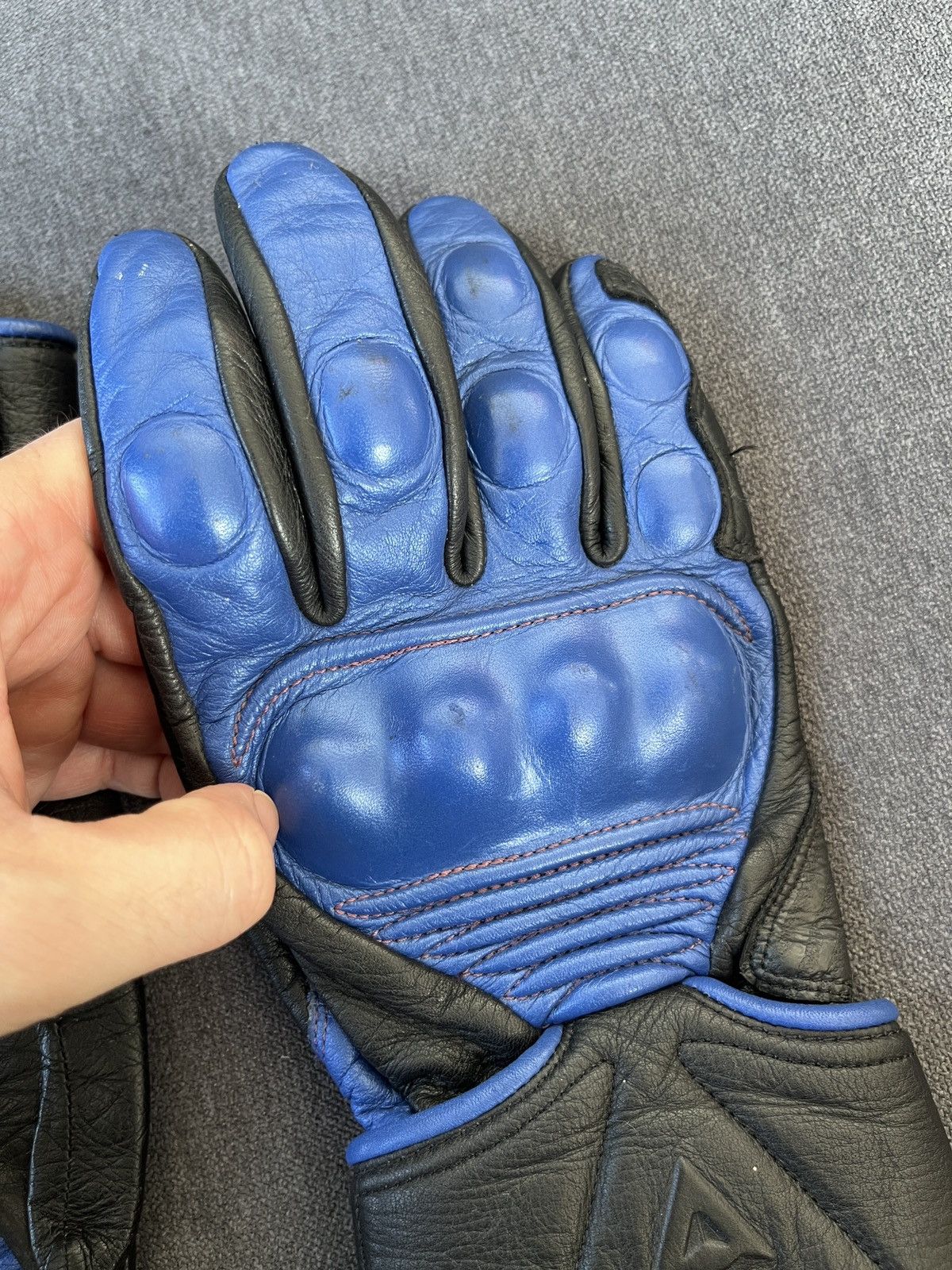 Dainese Dainese Blue Leather Moto Protective Biker Gloves Size ONE SIZE - 6 Thumbnail