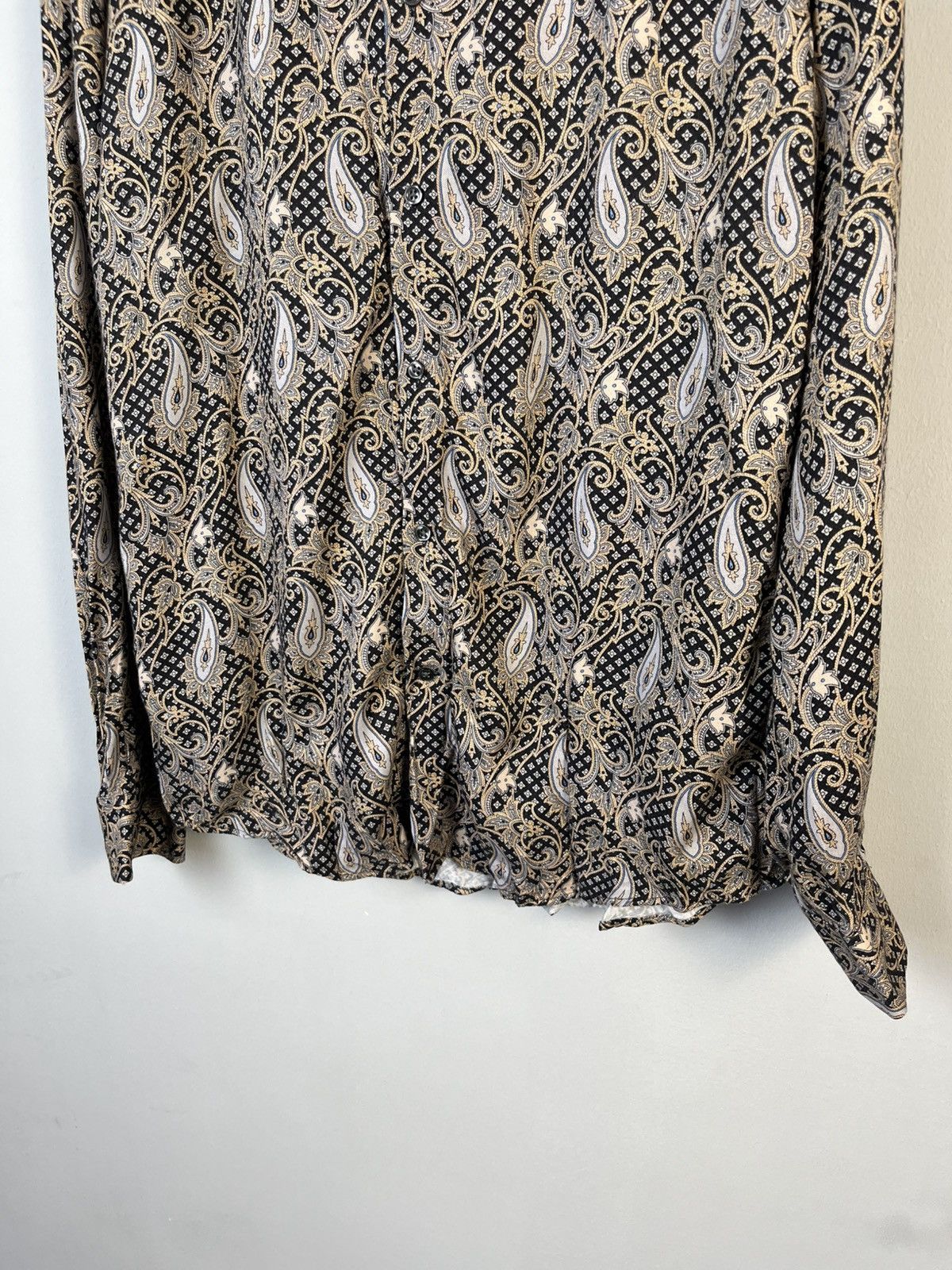 Reiss Reiss Tate Viscose Paisley Long Sleeve Shirt Slim Fit Size US XL / EU 56 / 4 - 4 Thumbnail