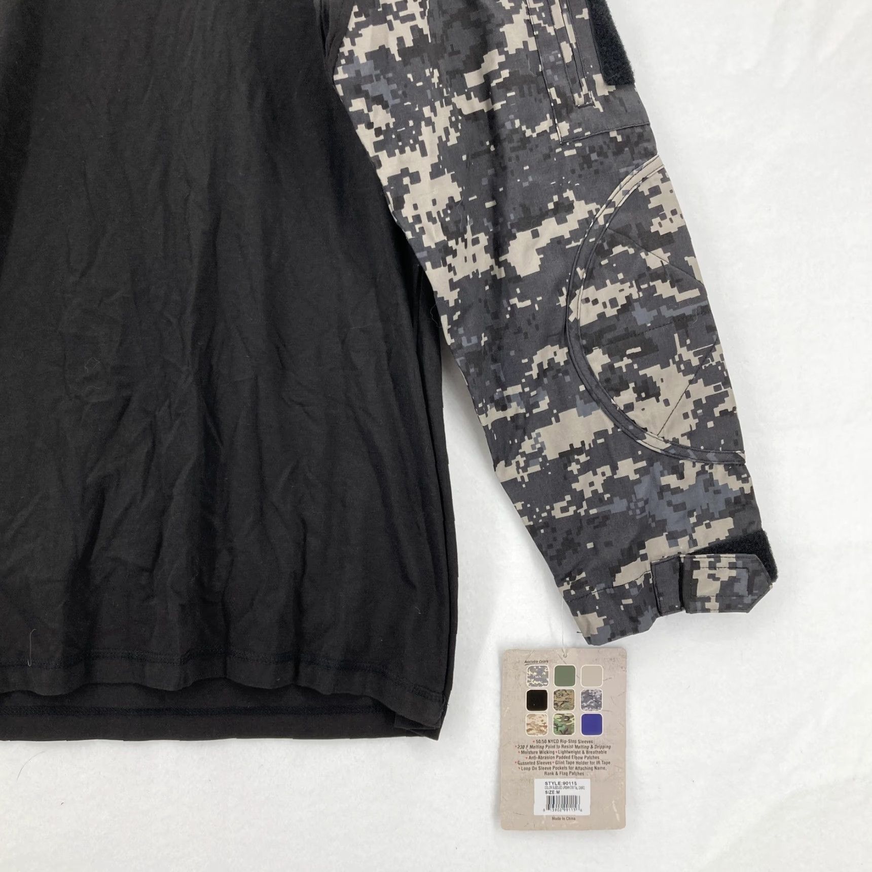 Rothco Rothco Tactical Shirt Mens M Black Digital Camo Padded Sleeves Military Pockets Moisture Wicking Breathable Long Sleeve Pullover Size US M / EU 48-50 / 2 - 3 Thumbnail