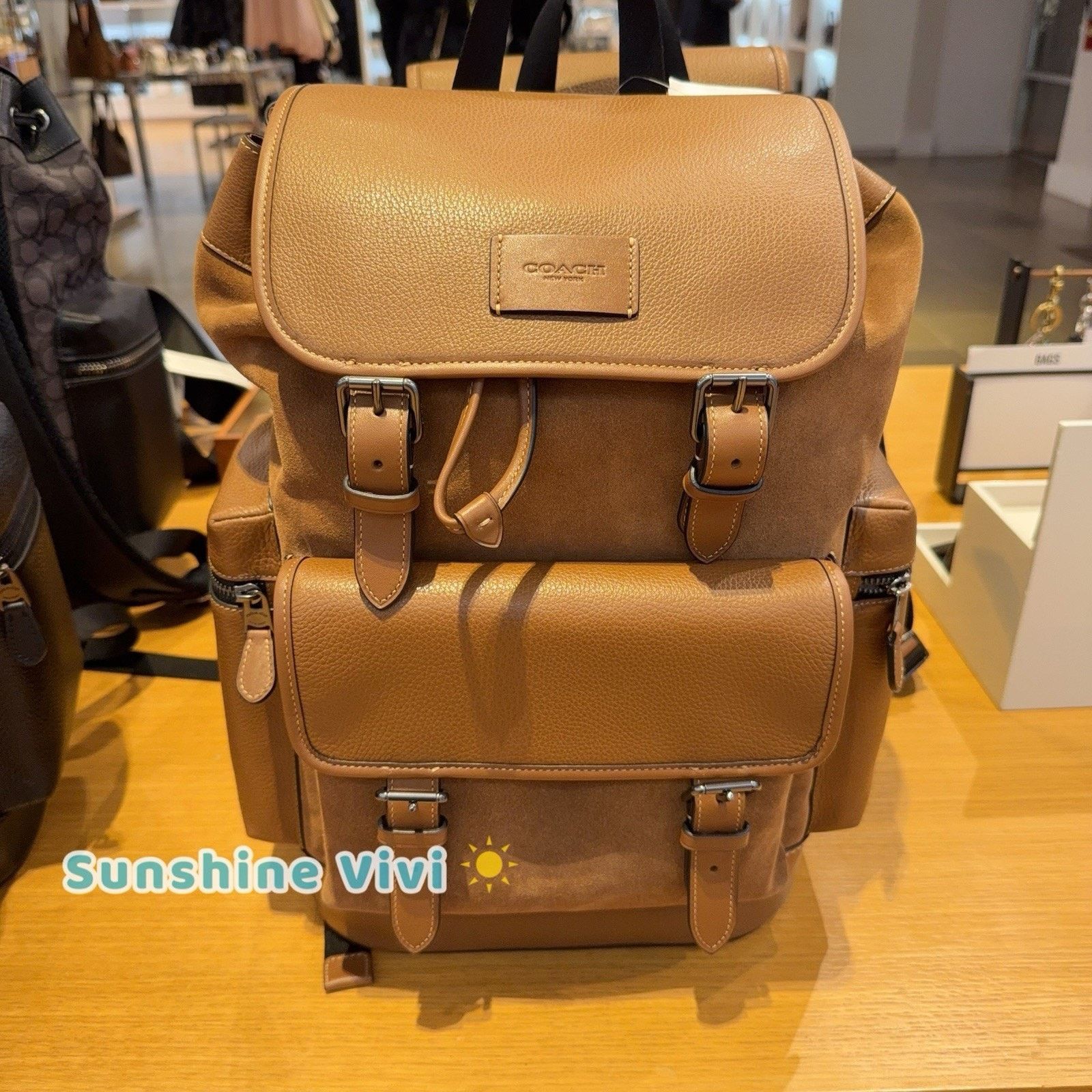Coach NWT Coach MEN's Sprint Backpack CCG12 suede Cognac/Sienna Size ONE SIZE - 7 Thumbnail