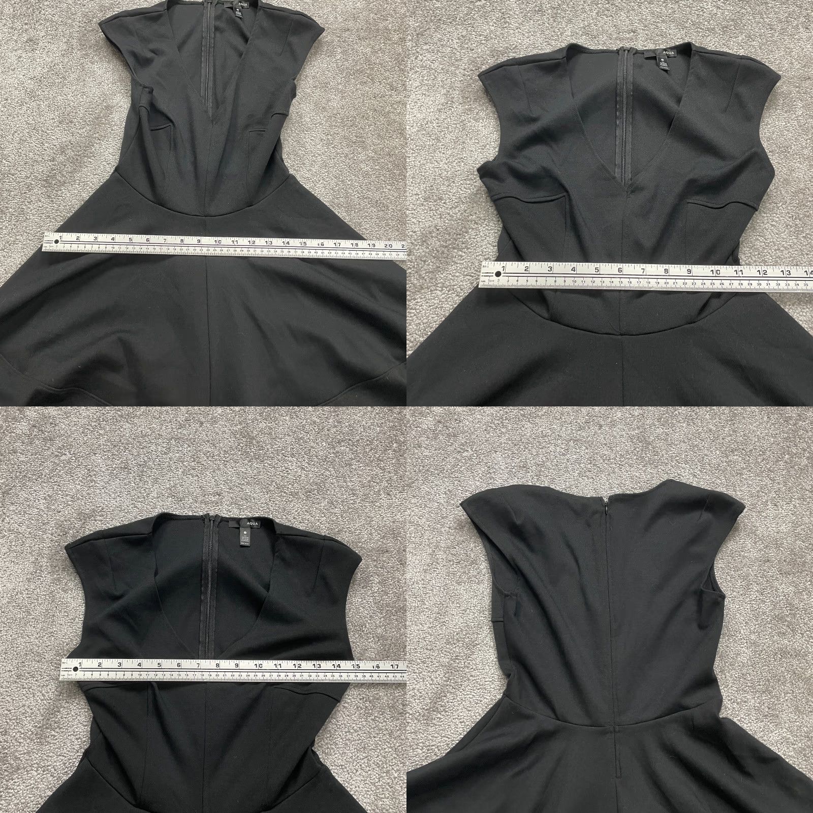 AQUA Aqua Bloomingdale's Dress Womens Small Black V-Neck Cap Sleeve A-Line Knee Size S / US 4 / IT 40 - 8 Thumbnail