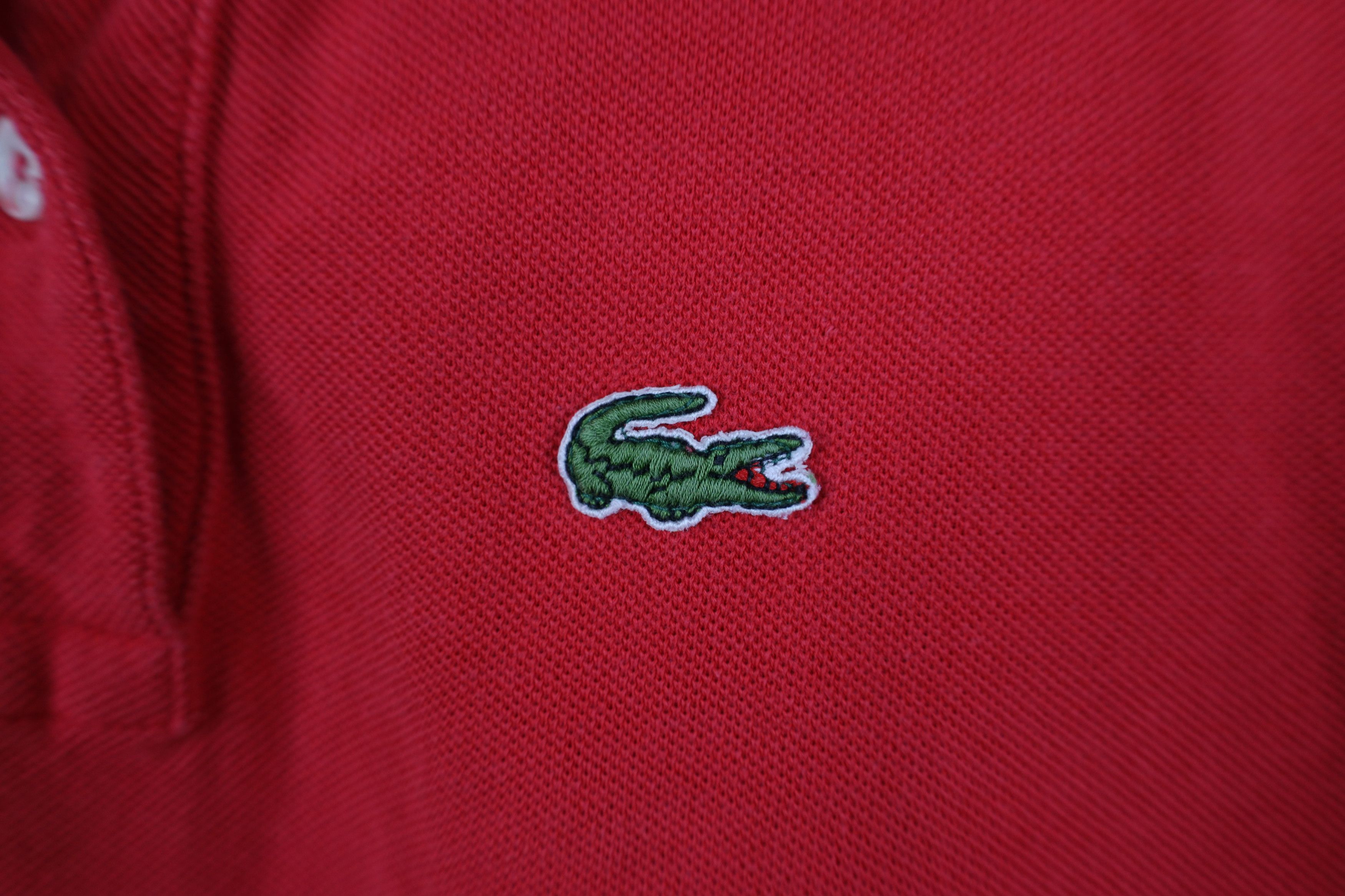 Lacoste Vintage 80s Izod Lacoste Logo Collared Golf Polo Shirt Red Size M / US 6-8 / IT 42-44 - 4 Thumbnail