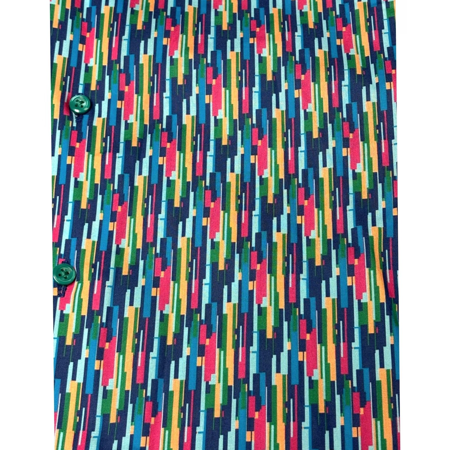 Vintage Paul Fredrick Shirt Mens XL Multi Classic Fit Cotton Abstract Geometric Print Size US XL / EU 56 / 4 - 2 Thumbnail