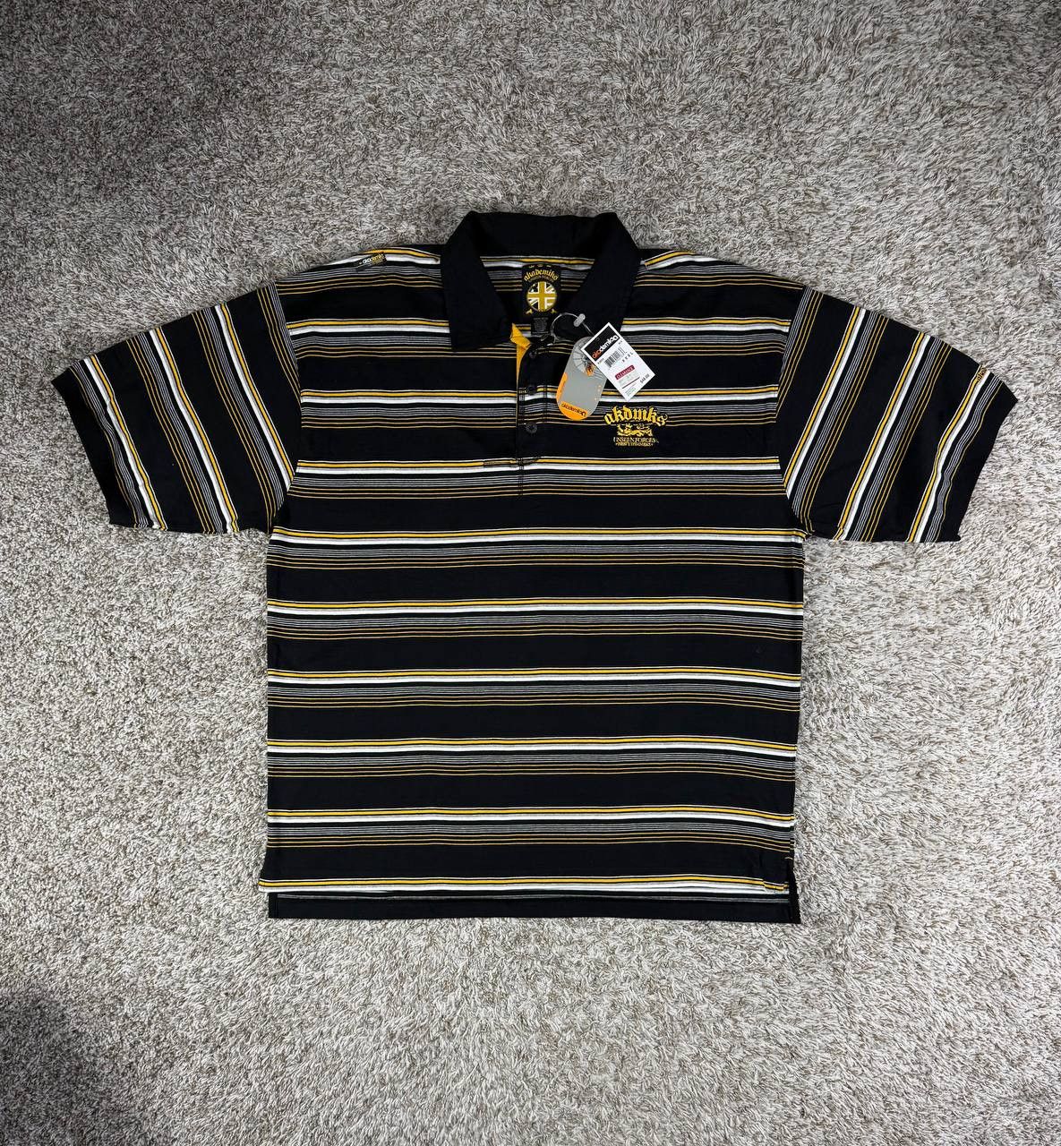 Akademiks Akademiks Y2K Polo Shirt 3XL Black Striped Hip Hop Skate Size US XXL / EU 58 / 5 - 1 Thumbnail