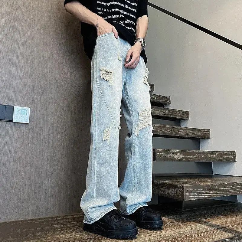 Japanese Brand Retro loose wide leg slightly flared denim jeans Size US 32 / EU 48 - 4 Thumbnail