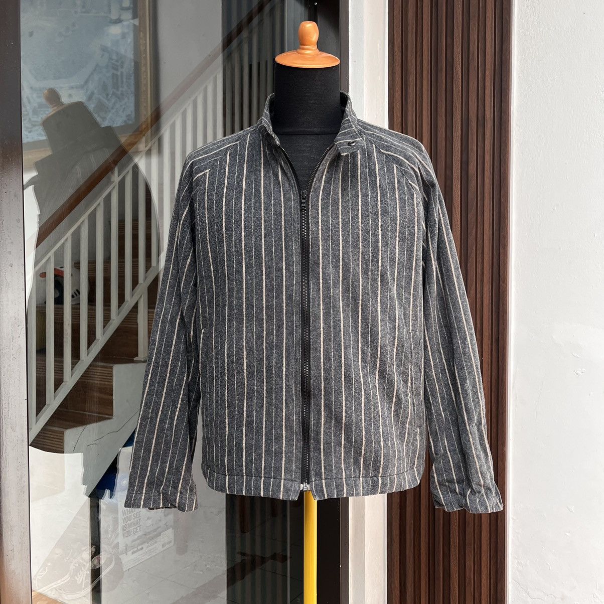 Biker Jacket Paul Smith London Striped Grey