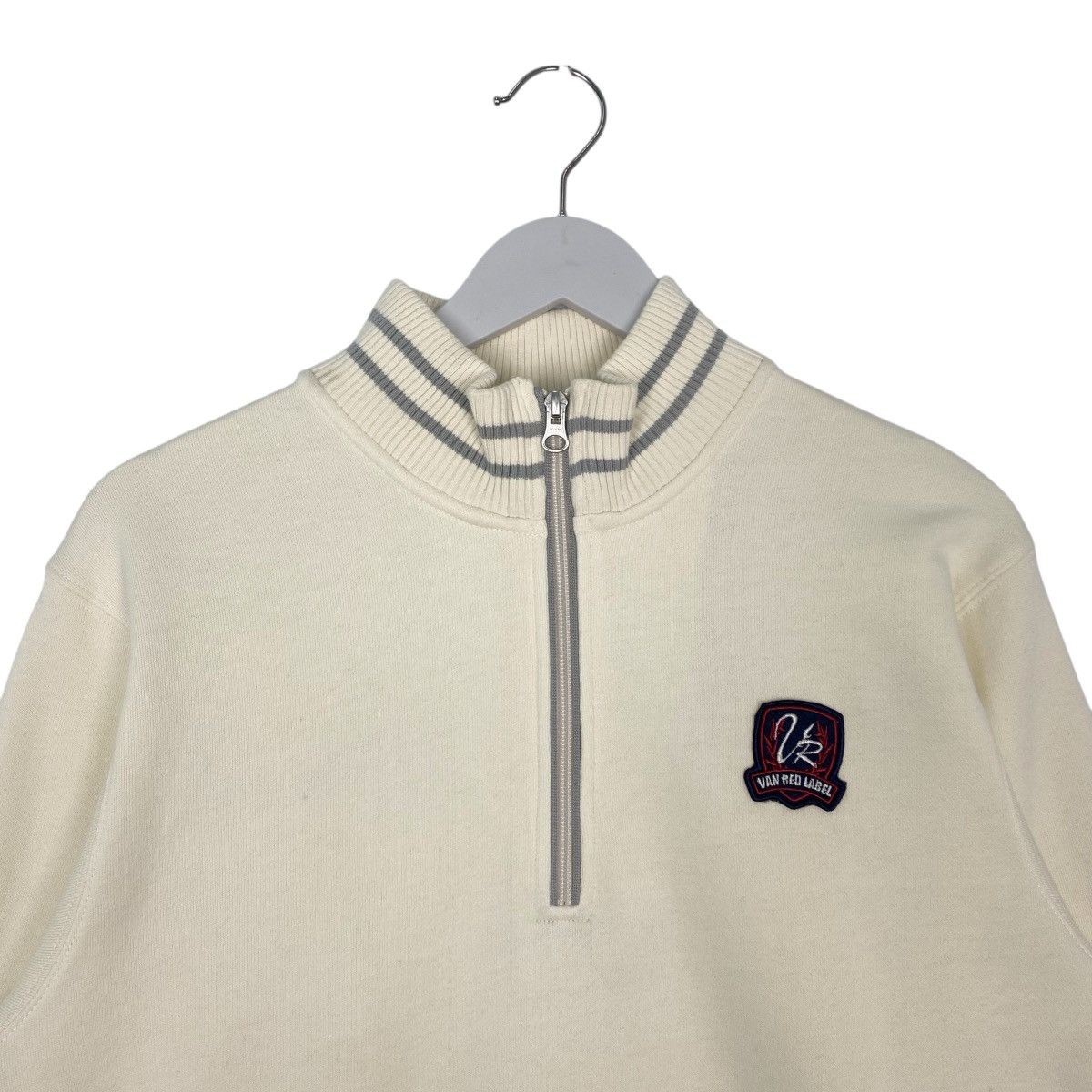 Vintage Vintage Van Jac Half Zip Sweatshirt Beige Pullover Size M Size US M / EU 48-50 / 2 - 4 Thumbnail
