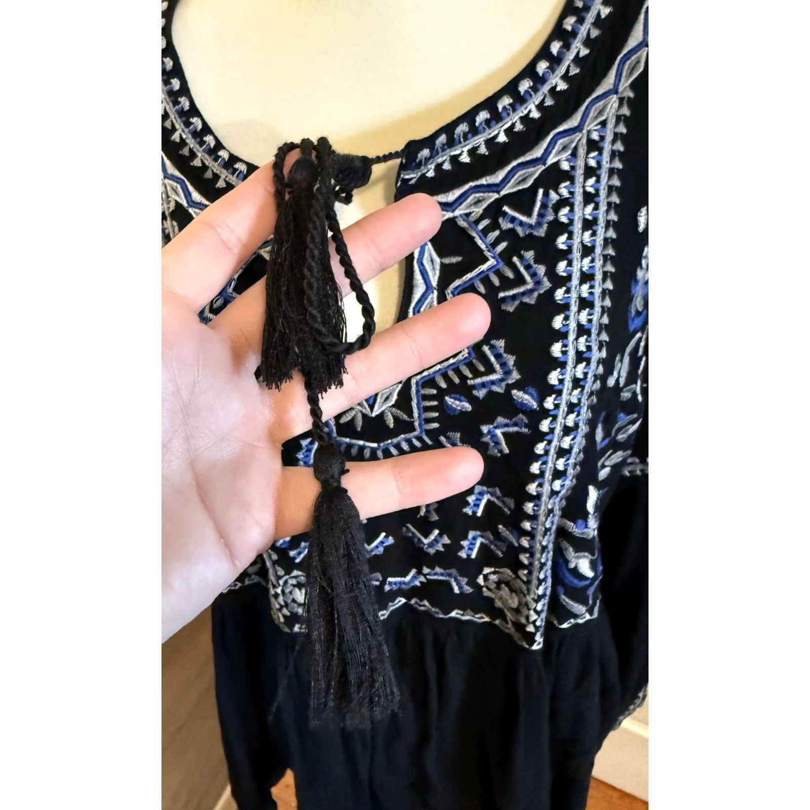 Vintage Stitch Fix Brixon Ivy Aloe Embroidery Top Boho Festival Nwt L Black Womens Blouse L Ivy Embroidery Boho Festival Size L / US 10 / IT 46 - 4 Thumbnail