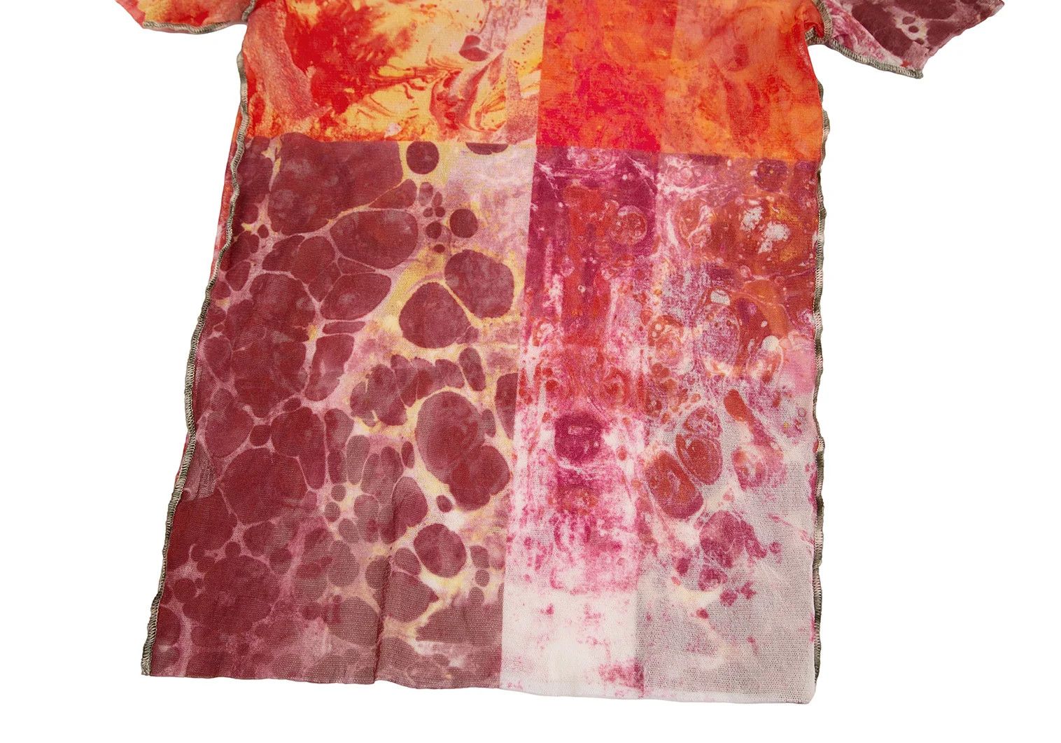 Jean Paul Gaultier Inside-Out Print Power Net T-Shirt in Orange Pink Size US M / EU 48-50 / 2 - 5 Thumbnail