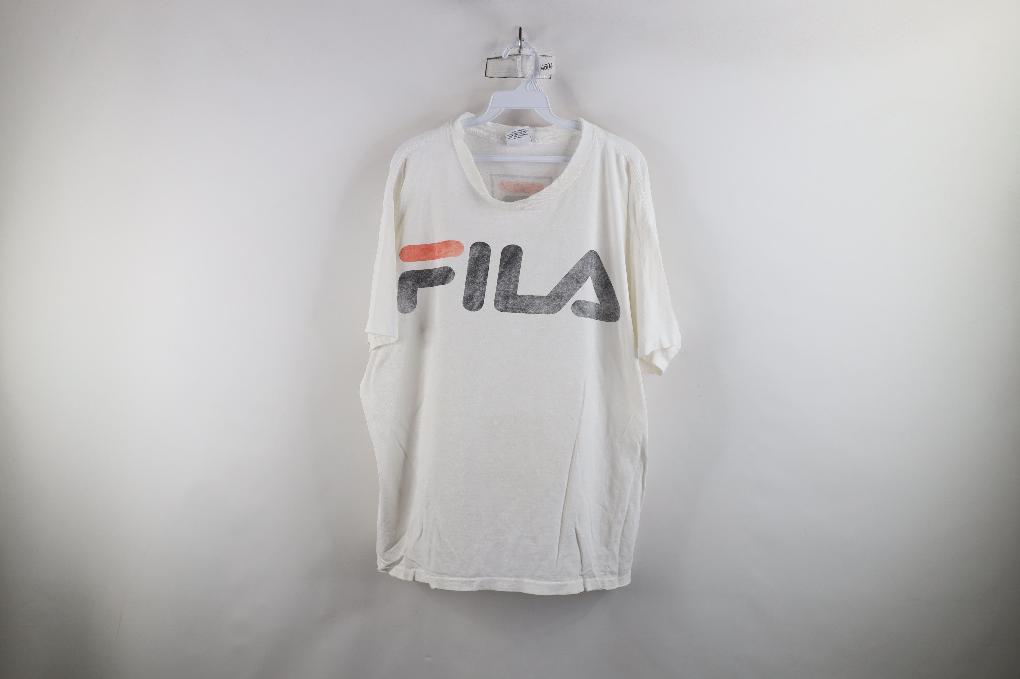 Fila × Vintage Vintage 90s Fila Spell Out Big Logo Short Sleeve T-Shirt USA Size US L / EU 52-54 / 3 - 1 Thumbnail