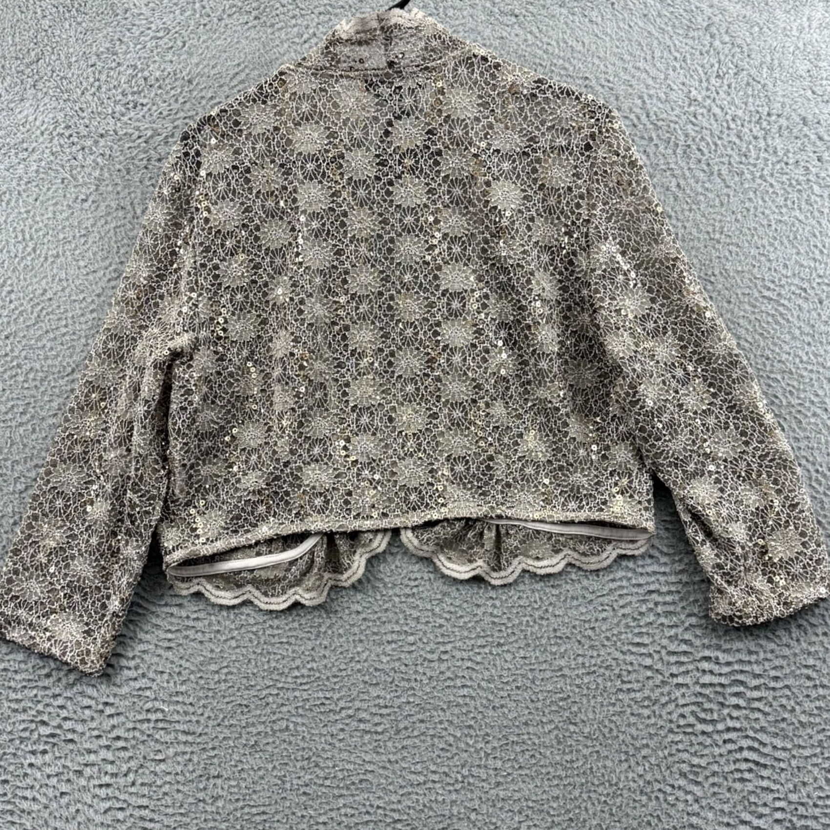 Vintage VINTAGE R&M Richards Jacket Womens XL Sequin Lace Bolero Shrug 80s Elegant NWT Size XL / US 12-14 / IT 48-50 - 7 Thumbnail