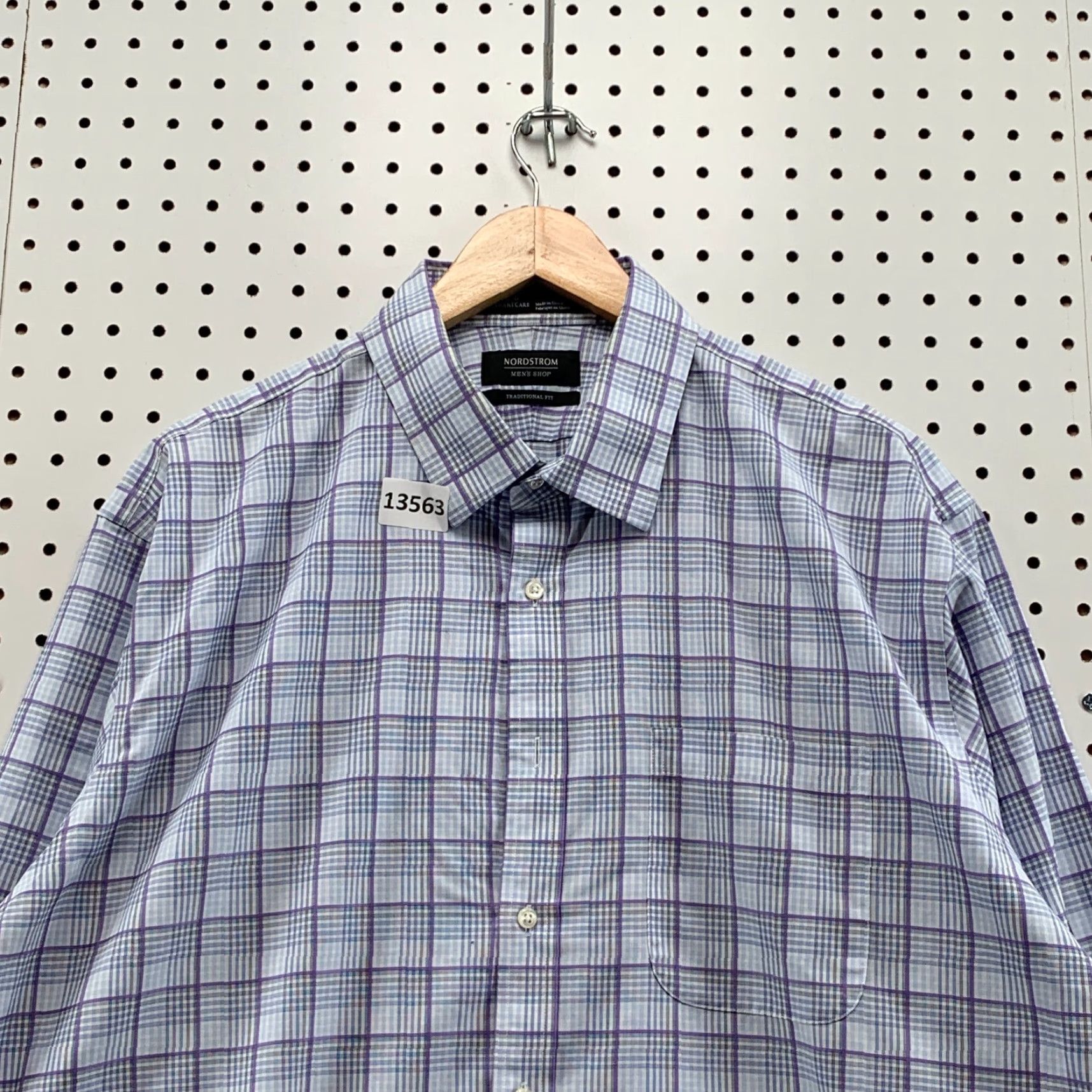 Nordstrom Nordstrom Plaid Button-Up Long Sleeve Shirt Men's Traditional Fit Size 17.5 Blue Multicolor Classic Size US XXL / EU 58 / 5 - 2 Thumbnail