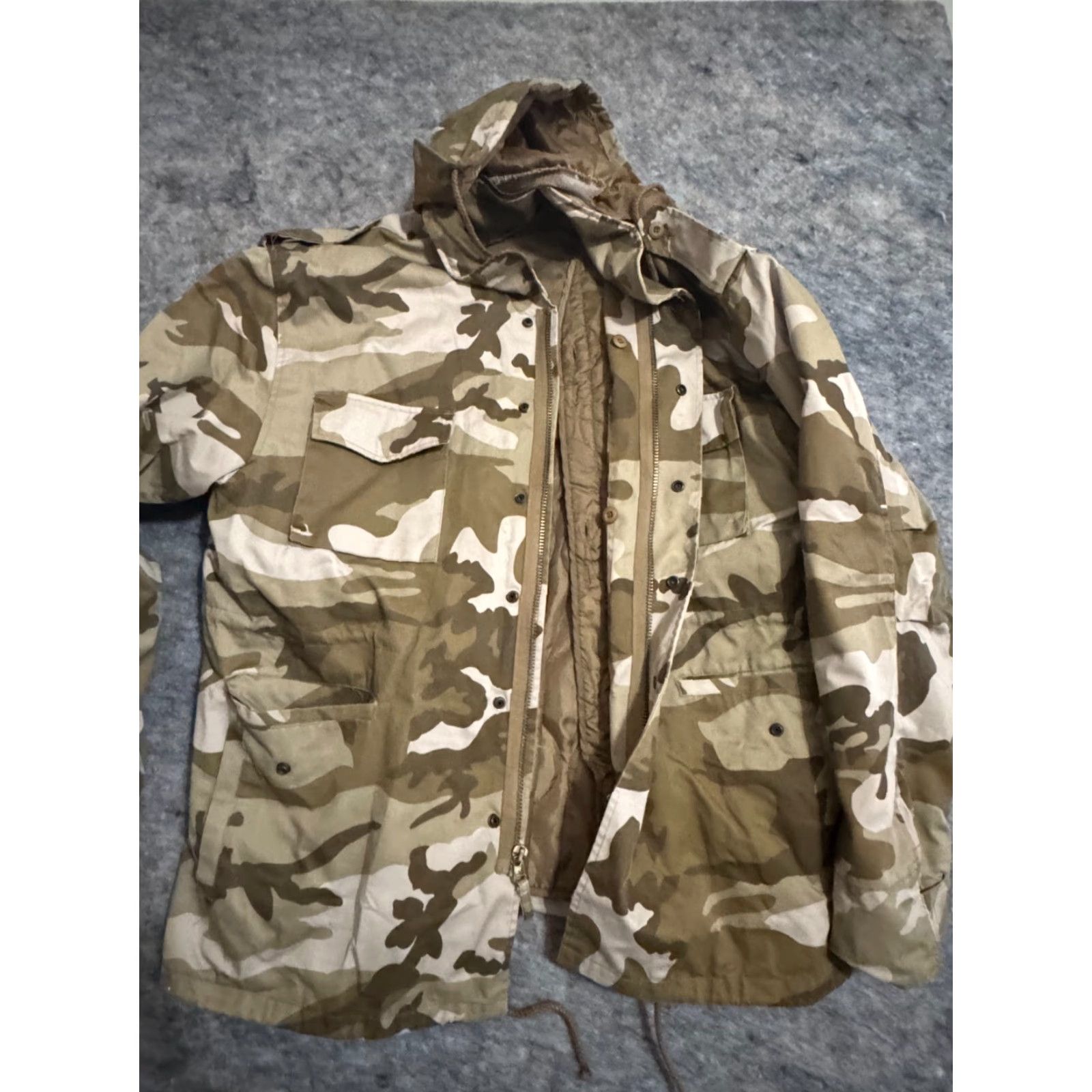 Vintage CounterAttack Coat Men’s Hunting Military Style Hooded Winter 2XL Camouflage Desert Army Mens Size US XXL / EU 58 / 5 - 2 Thumbnail