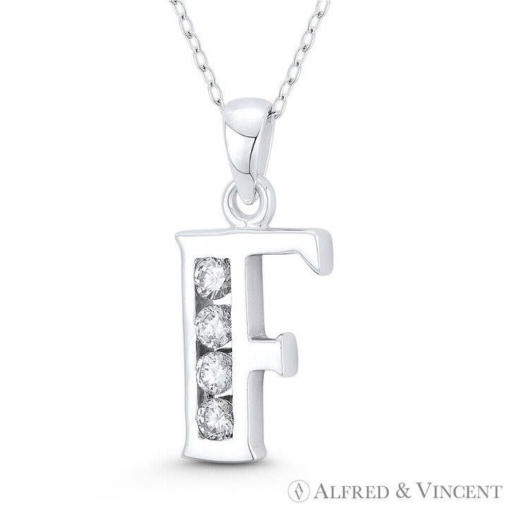 Other Initial Letter "F" CZ Crystal Charm Pendant Size ONE SIZE - 1 Preview