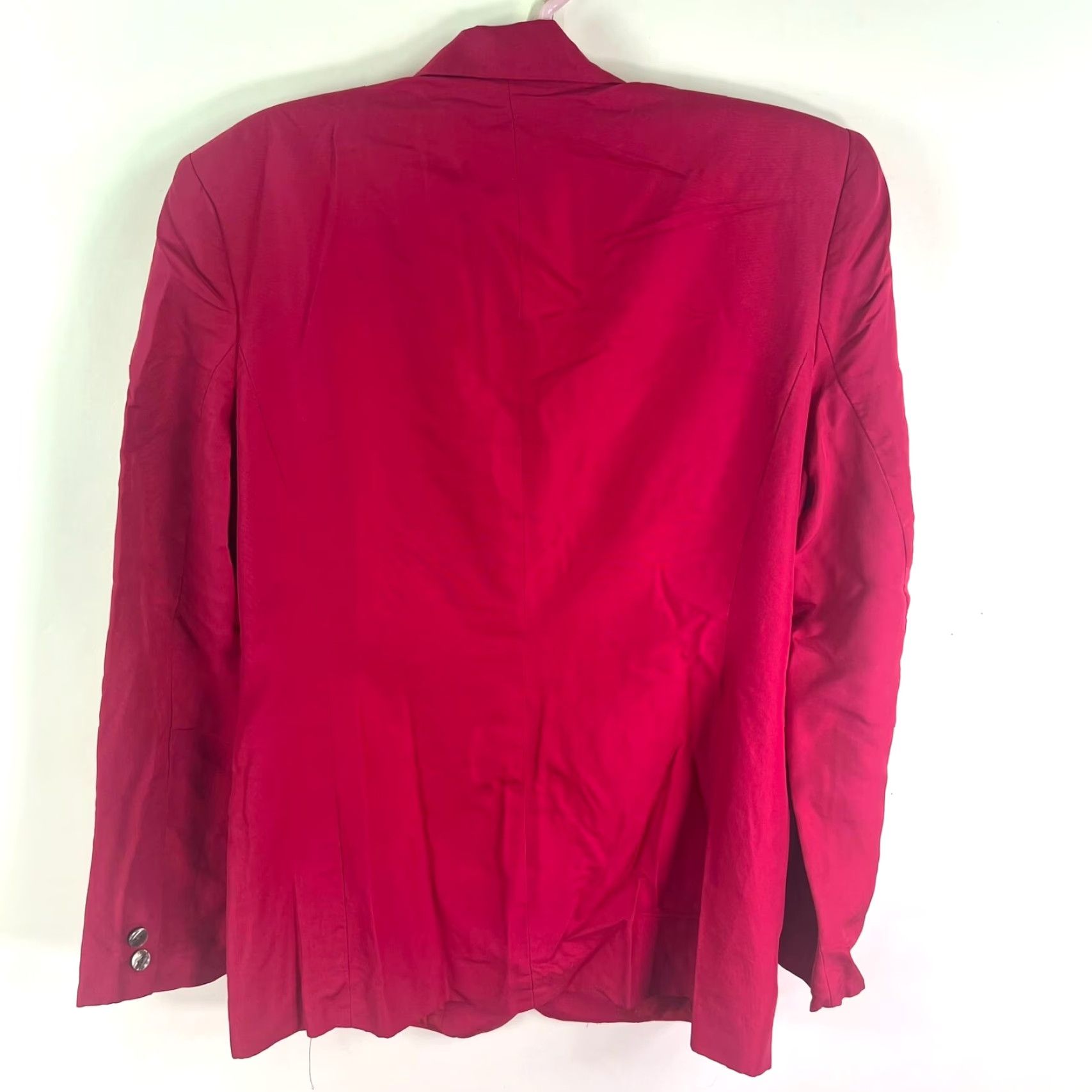 Vintage VINTAGE August Silk Blazer Jacket Womens Size 10 Red 90s Single-Breasted 100% Silk Notch Lapel Size L / US 10 / IT 46 - 5 Thumbnail