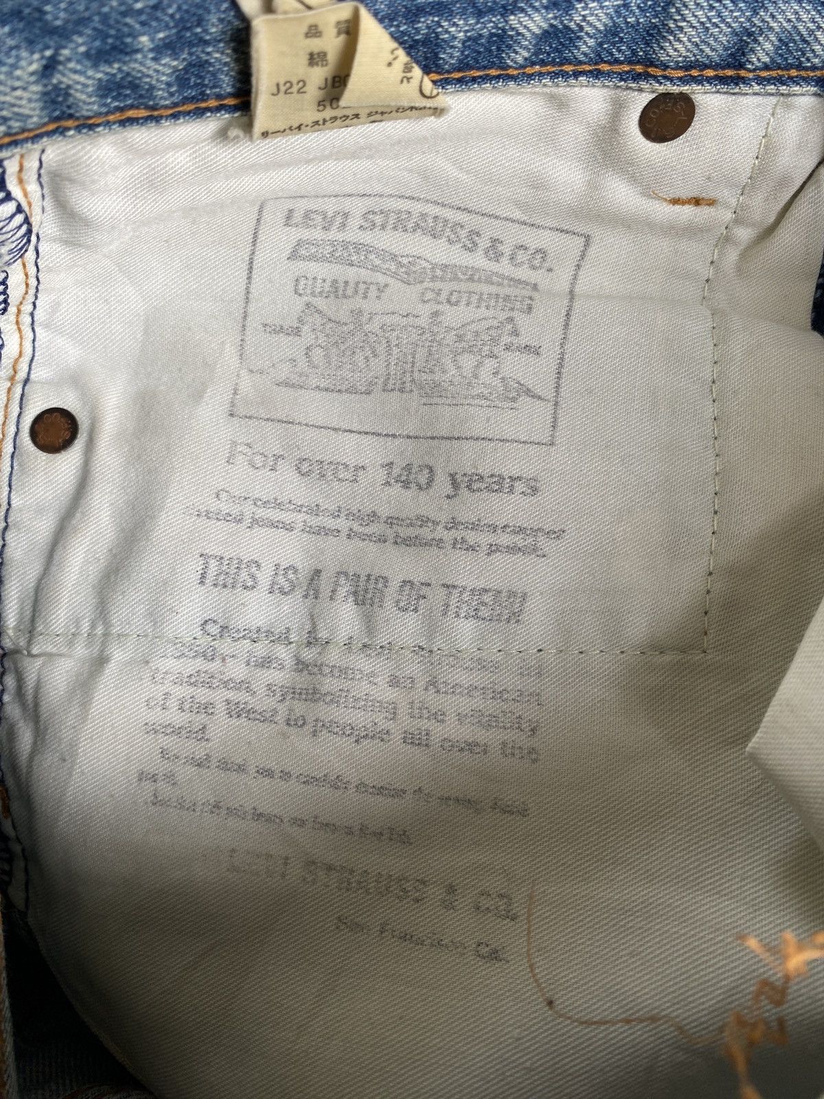 Levi's × Levi's Vintage Clothing × Vintage Vintage Levi’s 502 XX Distressed Selvedge Denim Size US 27 - 20 Thumbnail