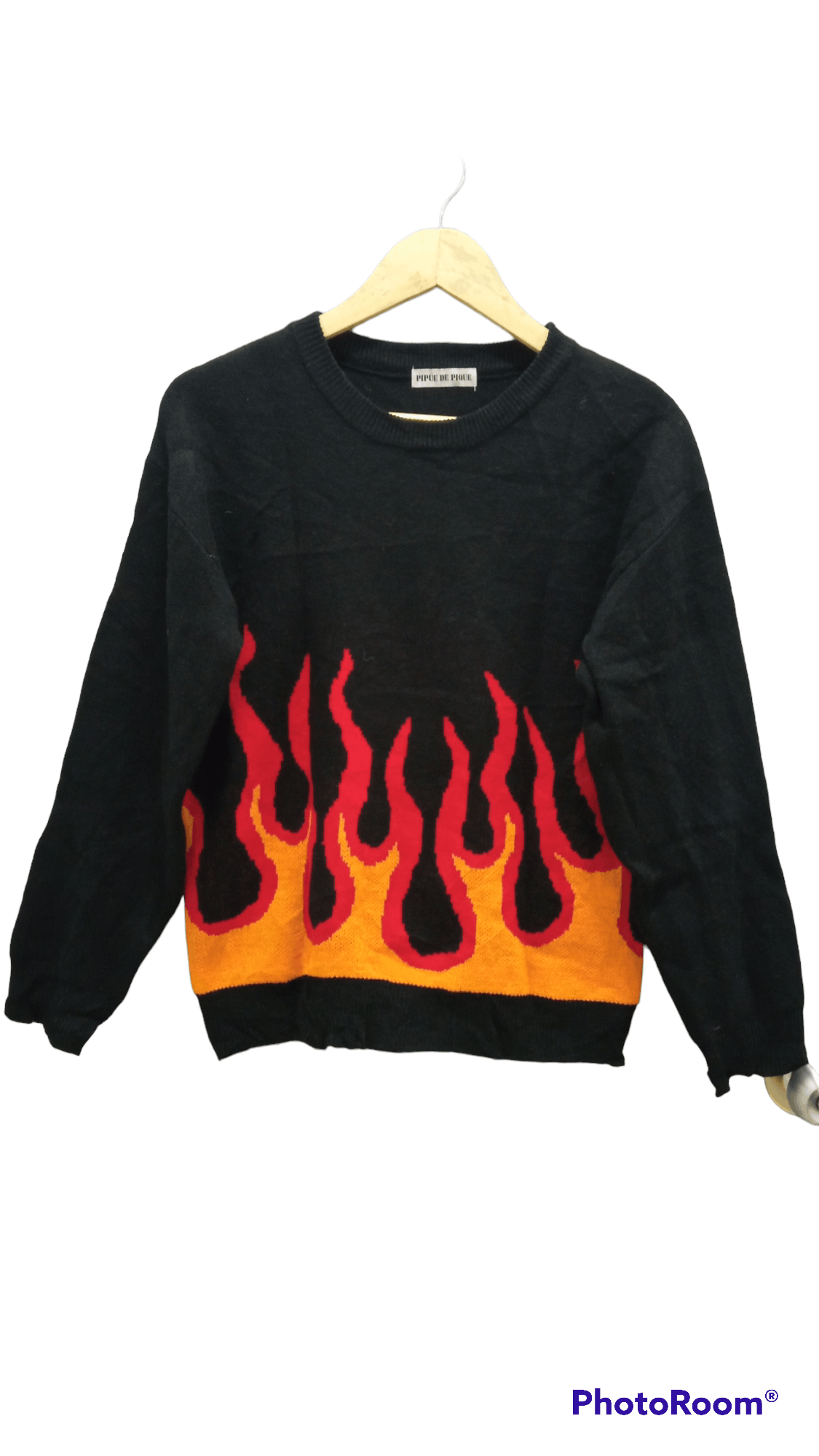 Japanese Brand × Vintage 🔥🔥Vintage Style Pipue De Pique Flame Sweatshirt Size US S / EU 44-46 / 1 - 1 Thumbnail