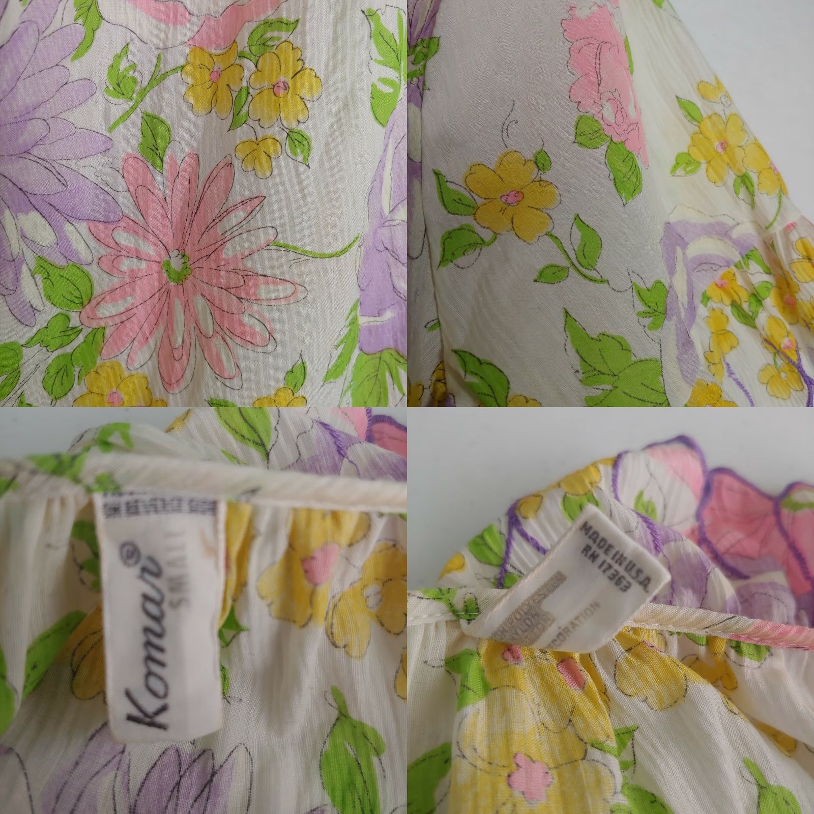 Vintage VINTAGE Komar Nightgown Women's Small Floral Peignoir Neck Petals Size ONE SIZE - 8 Thumbnail