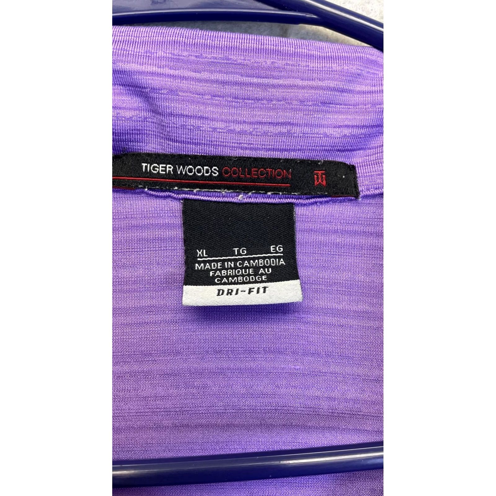 Nike Nike Tiger Woods Polo Shirt Mens XL Purple Dri-FIT Golf Heathered Size US XL / EU 56 / 4 - 4 Thumbnail