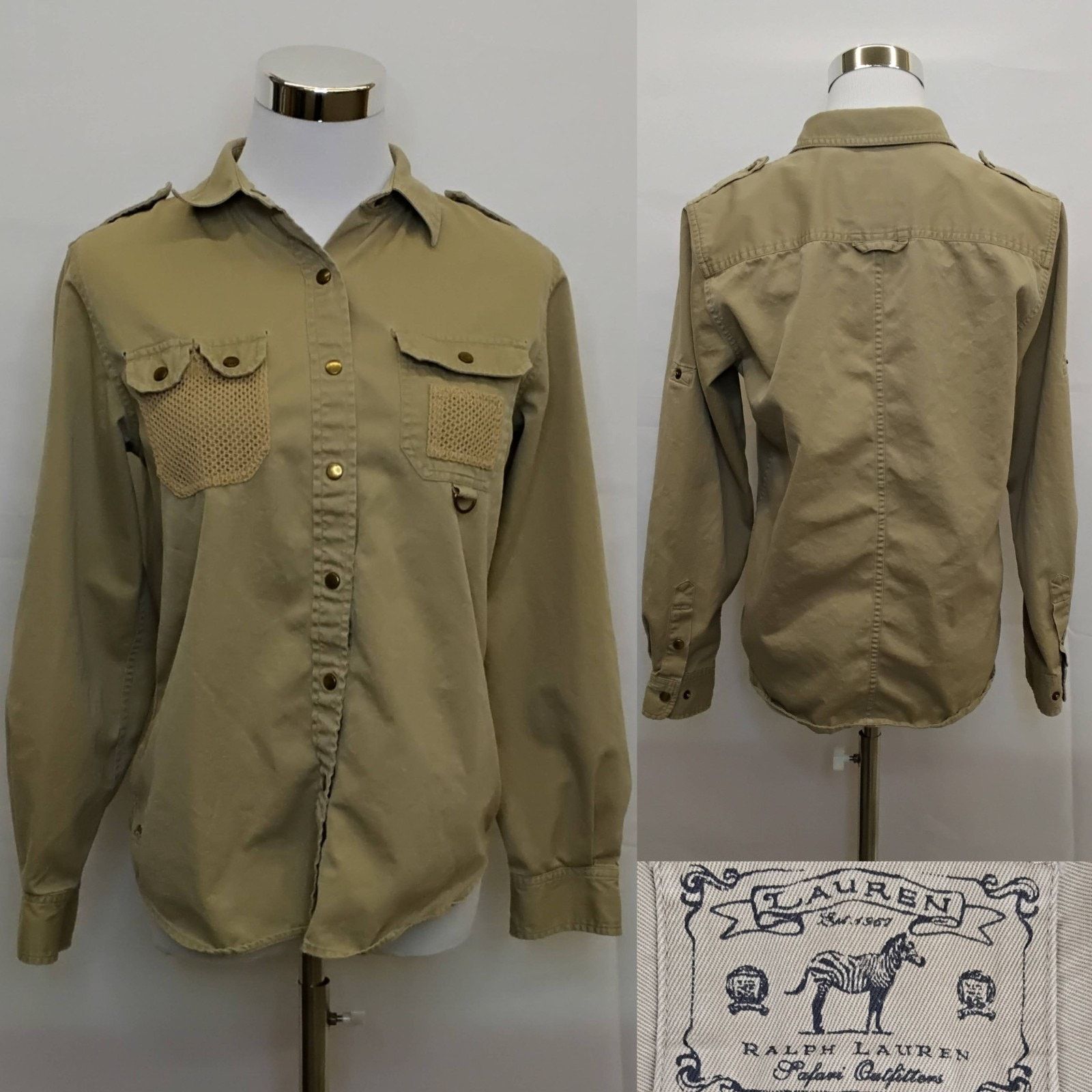 Lauren Ralph Lauren Ralph Lauren Safari Shirt Women's M 1990s Stress Hole Size M / US 6-8 / IT 42-44 - 1 Thumbnail