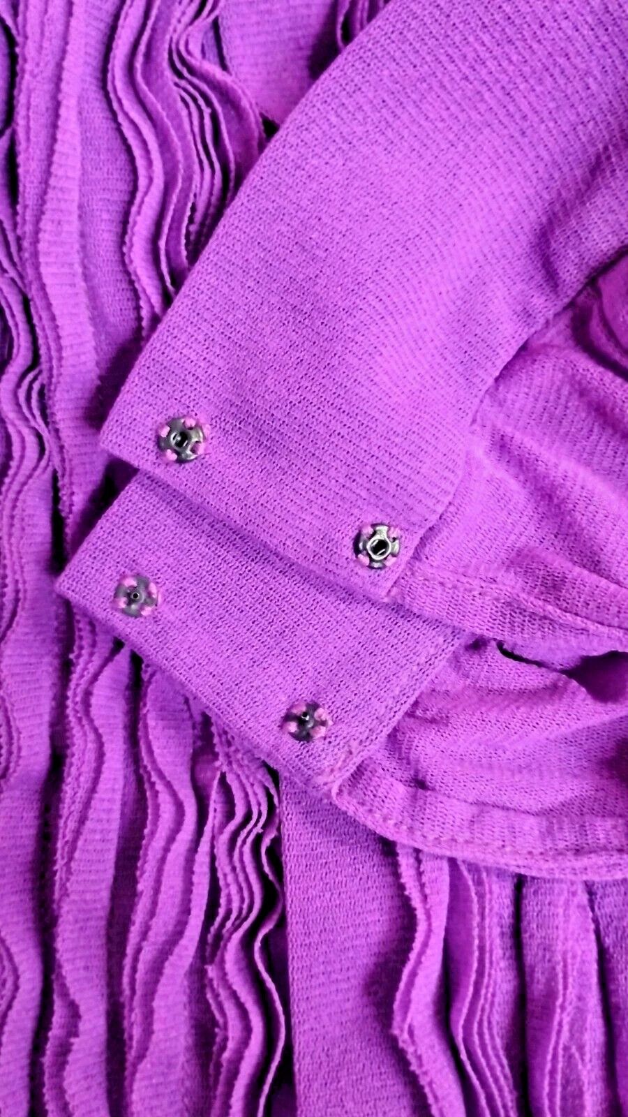 Designer × Vivienne Tam VIVIENNE TAM Short Dress Purple Ruffle With Waist Tie Size S / US 4 / IT 40 - 8 Thumbnail