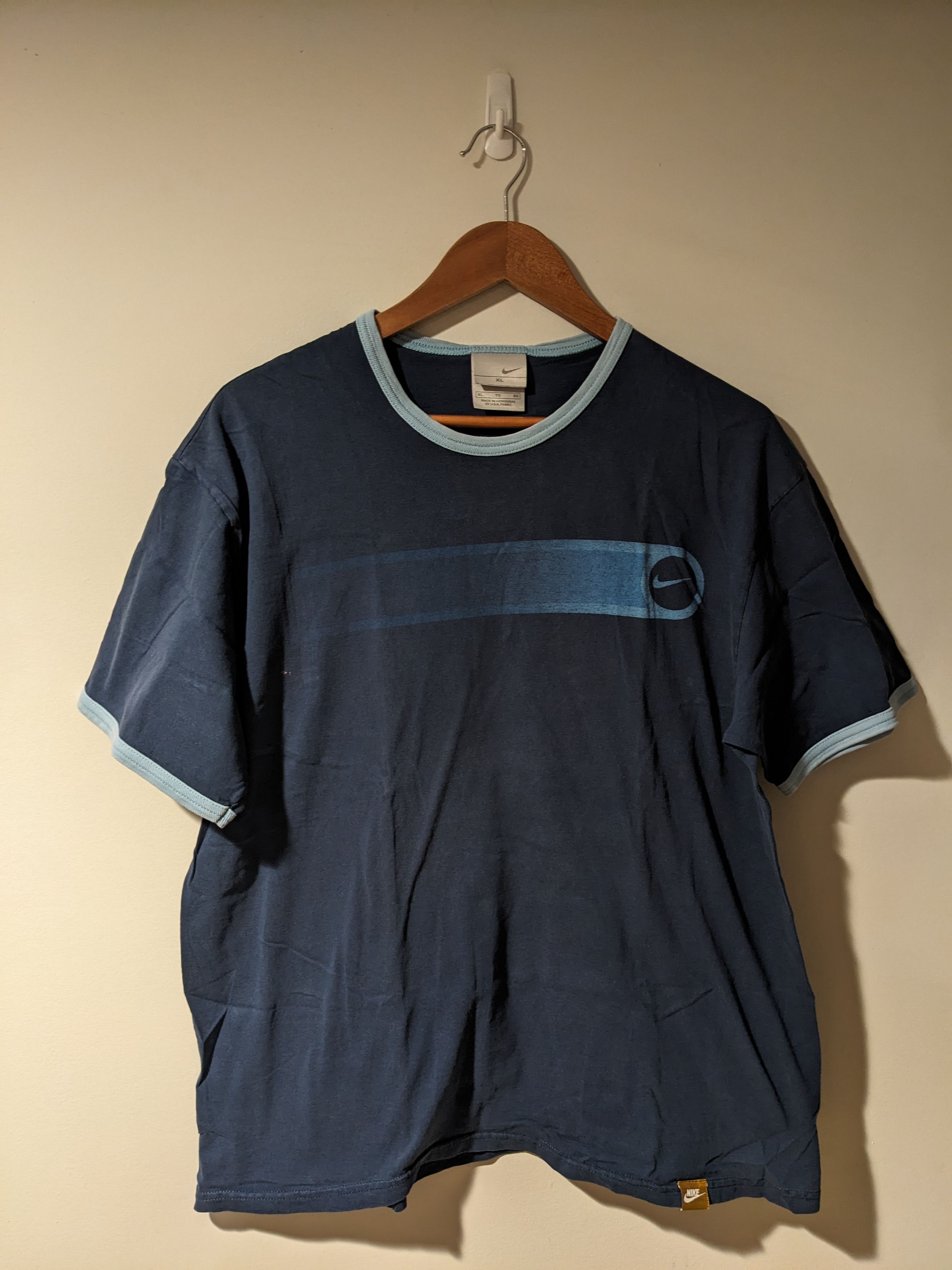 Nike × Vintage Vintage Y2K Nike Stripe Swoosh Blue X-Large T-Shirt Size US XL / EU 56 / 4 - 1 Thumbnail