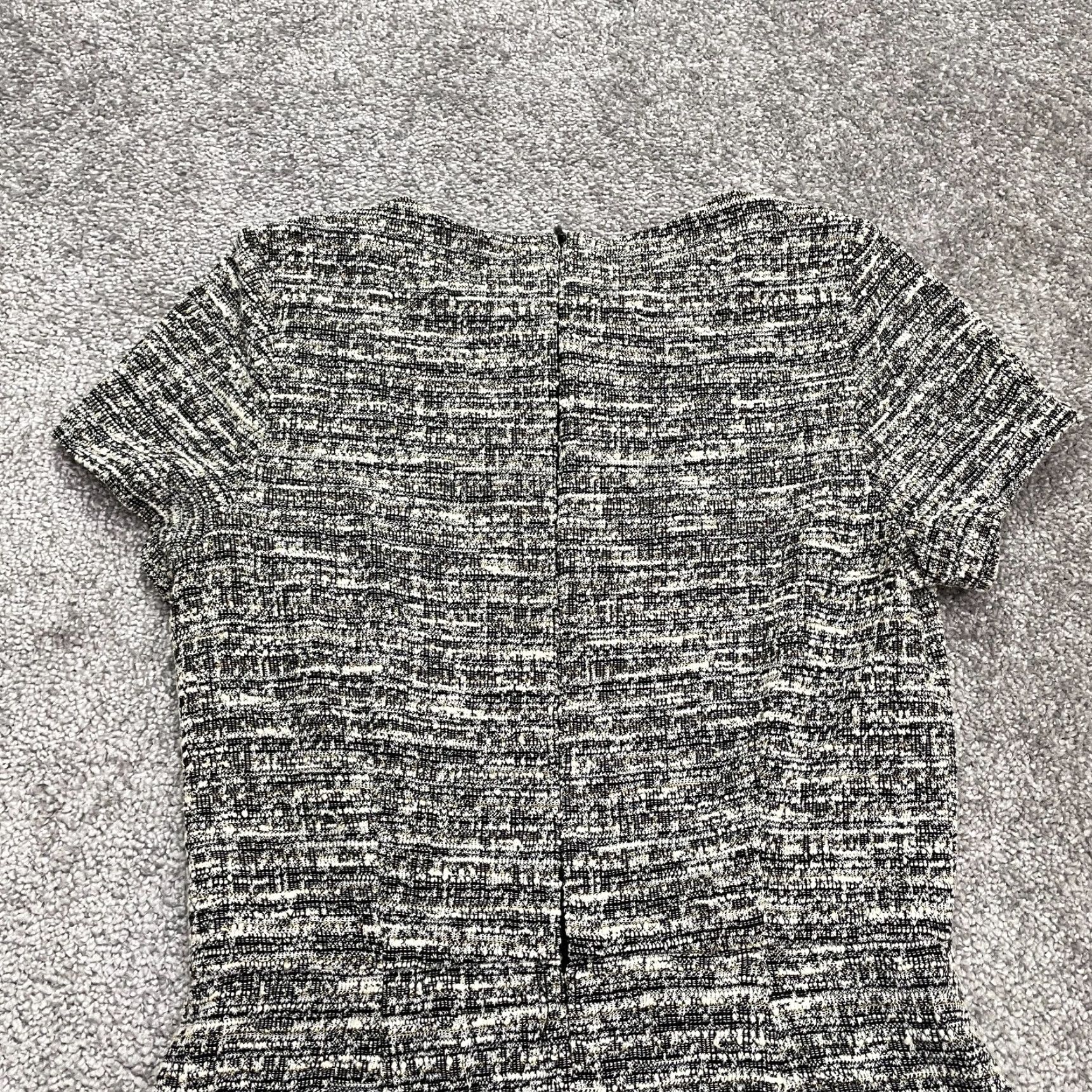 AQUA Aqua Dress Womens A-Line Knee Length Gray Short Sleeve M Medium Solid Zipper Casual Sleeve Vintage No Size 32" / US 10 / IT 46 - 4 Thumbnail