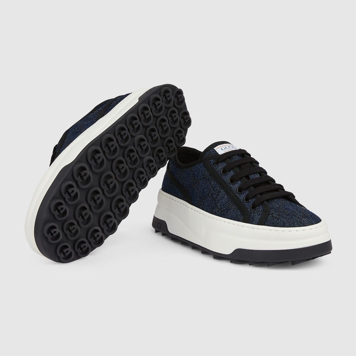 Gucci o1s1wg110225 Women's GG Sneakers in Blue & Black Size US 6 / IT 36 - 6 Thumbnail