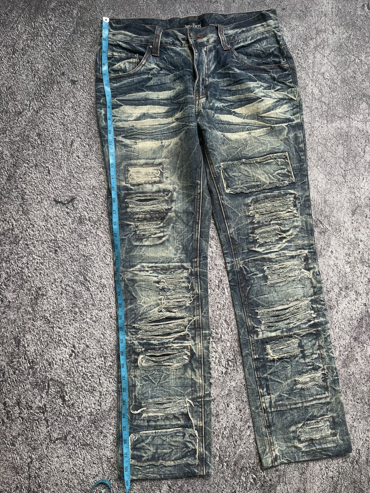 LOWBOX Y2K Lowbox D-Blu distressed ifsixwasnine bootcut jeans Size US 31 - 14 Thumbnail