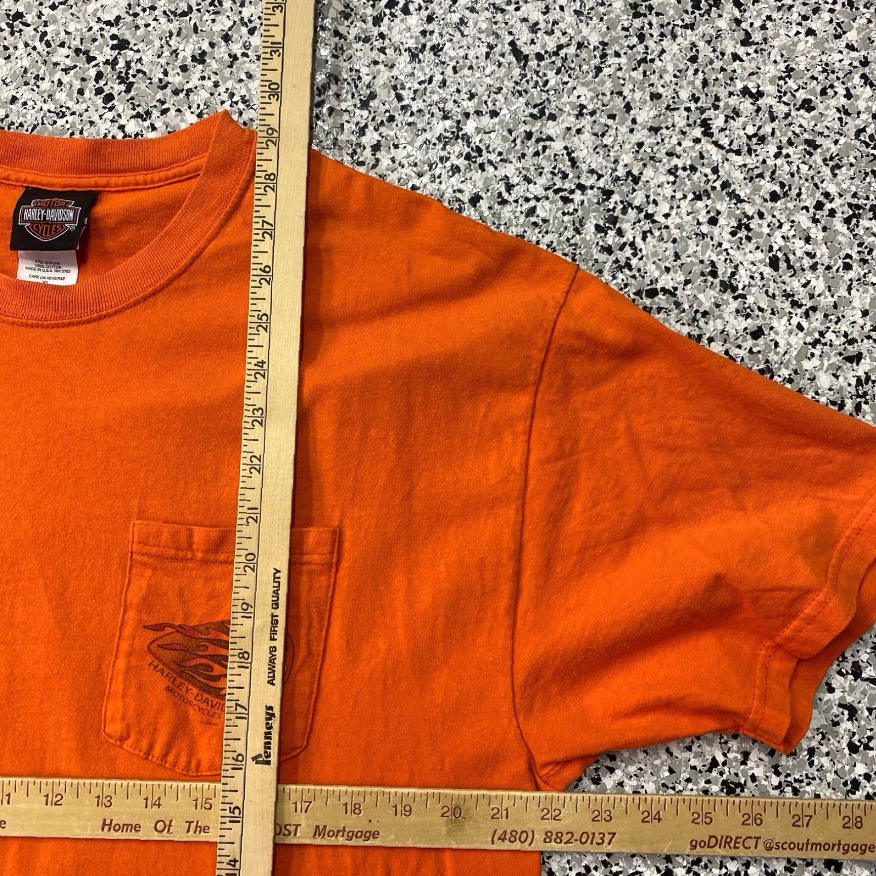Harley Davidson VINTAGE Harley-Davidson Detroit Graphic T Shirt XL Orange Mens T-Shirt 90s Biker Motorcycle Logo Double-Sided Size US XL / EU 56 / 4 - 3 Thumbnail