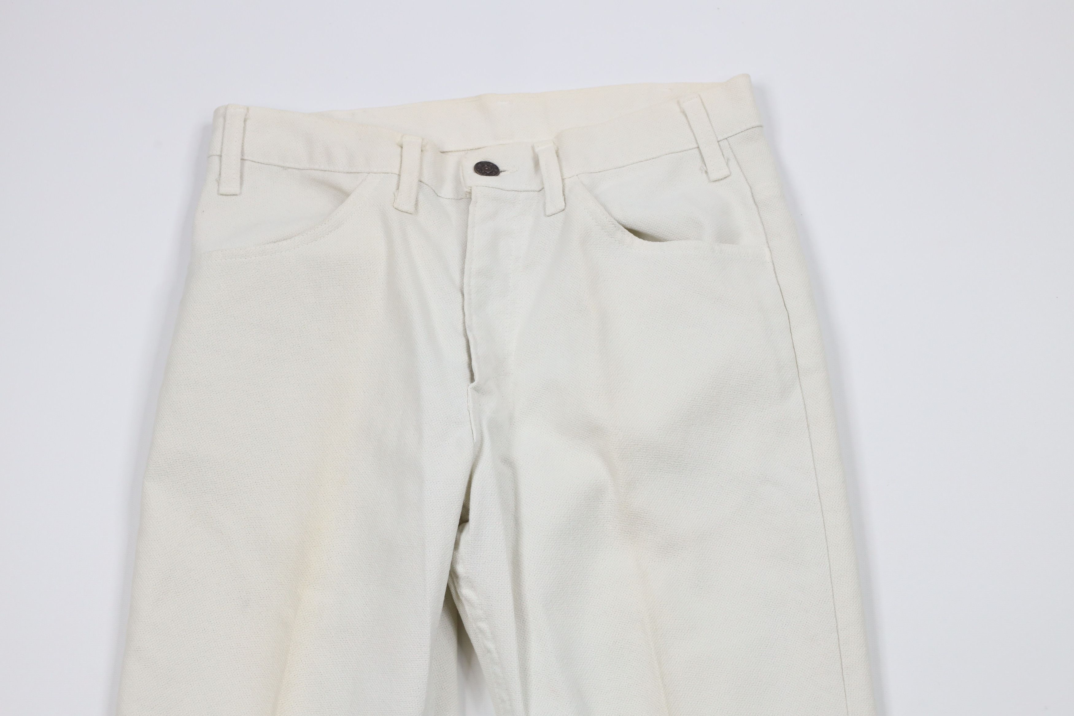 Levi's × Vintage Vintage 70s Levis Knit Wide Leg Bell Bottoms Pants White USA Size 28" / US 6 / IT 42 - 2 Thumbnail