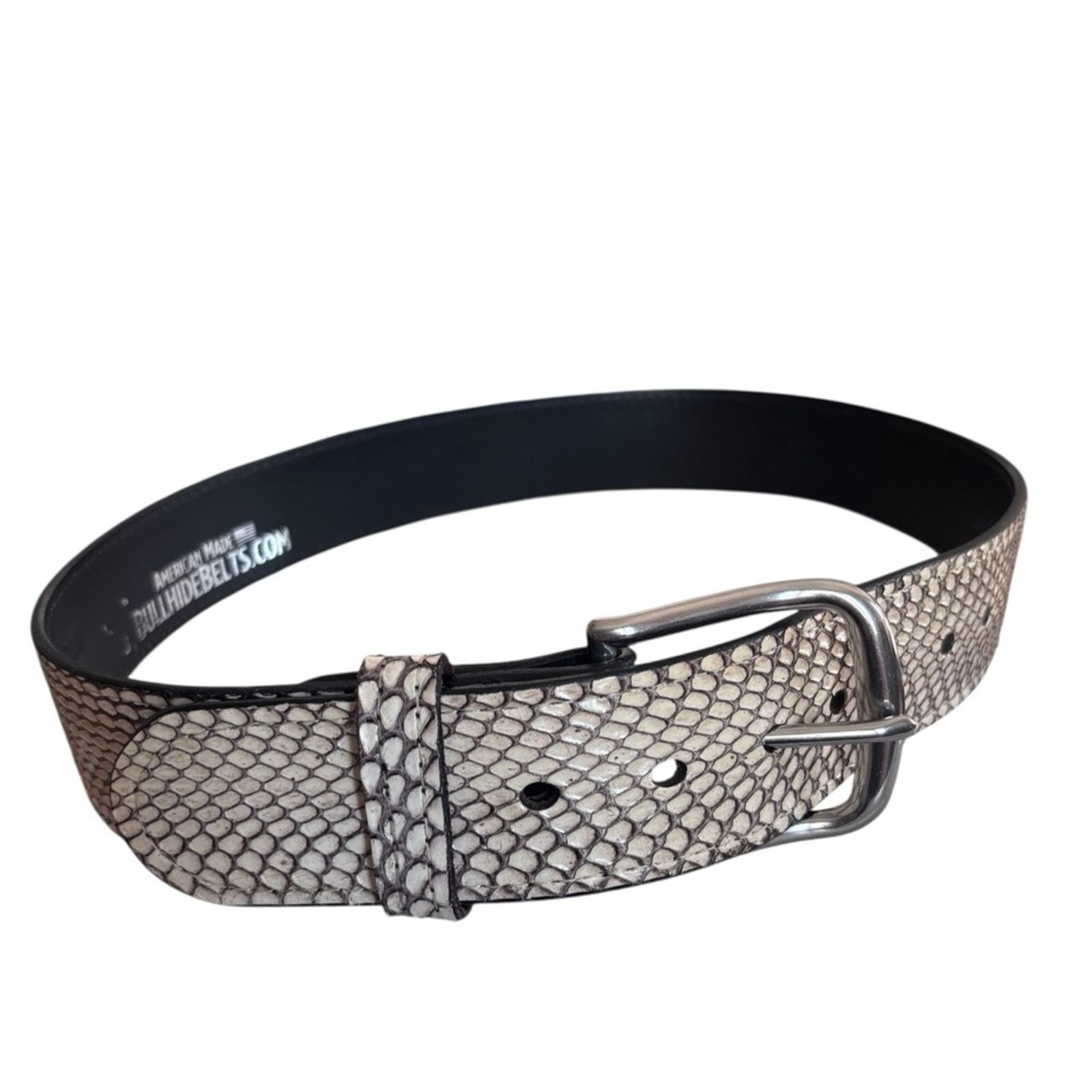 Bullhead Denim Co. Men's Indonesian Spitting Cobra Leather Belt from Bullhide Size 32 - 1 Thumbnail