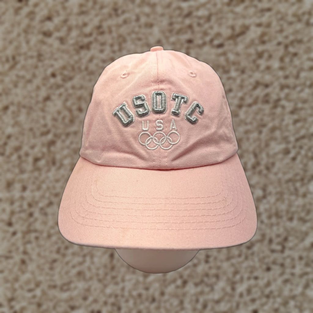 Vintage Olympic Hat Cap Strap Back Adult One Size Pink 100% Cotton Size ONE SIZE - 1 Thumbnail