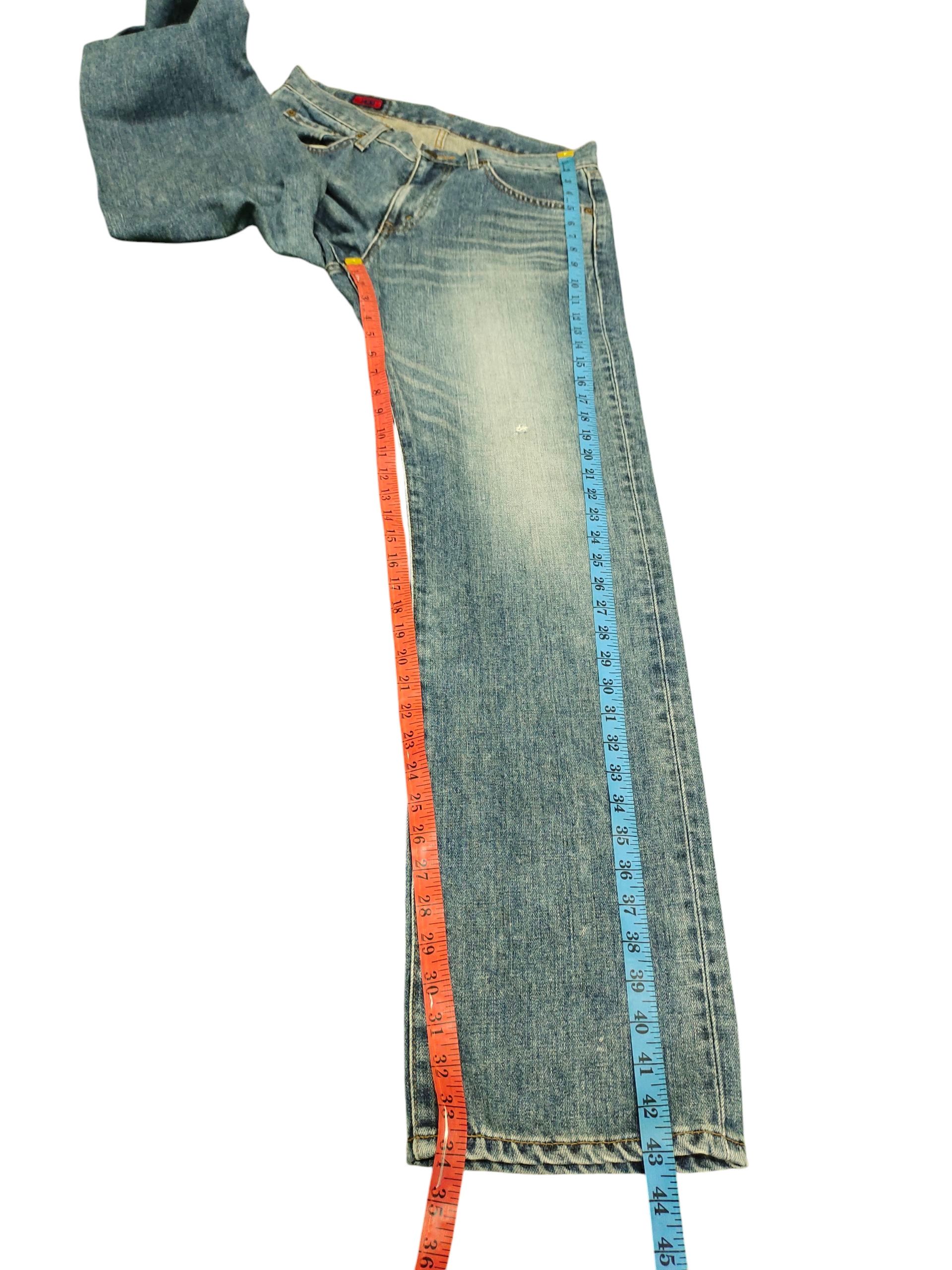 Number (N)ine × Undercover Vintage 90s Edwin 503 Clawmark Distress Faded Denim Jeans Size US 32 / EU 48 - 15 Thumbnail