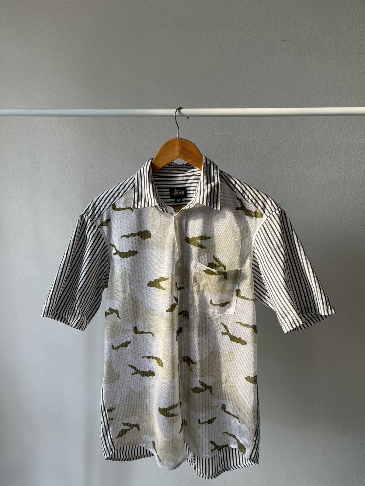 Stussy 90s Stussy Camo Mesh Button Shirt Size US M / EU 48-50 / 2 - 2 Thumbnail