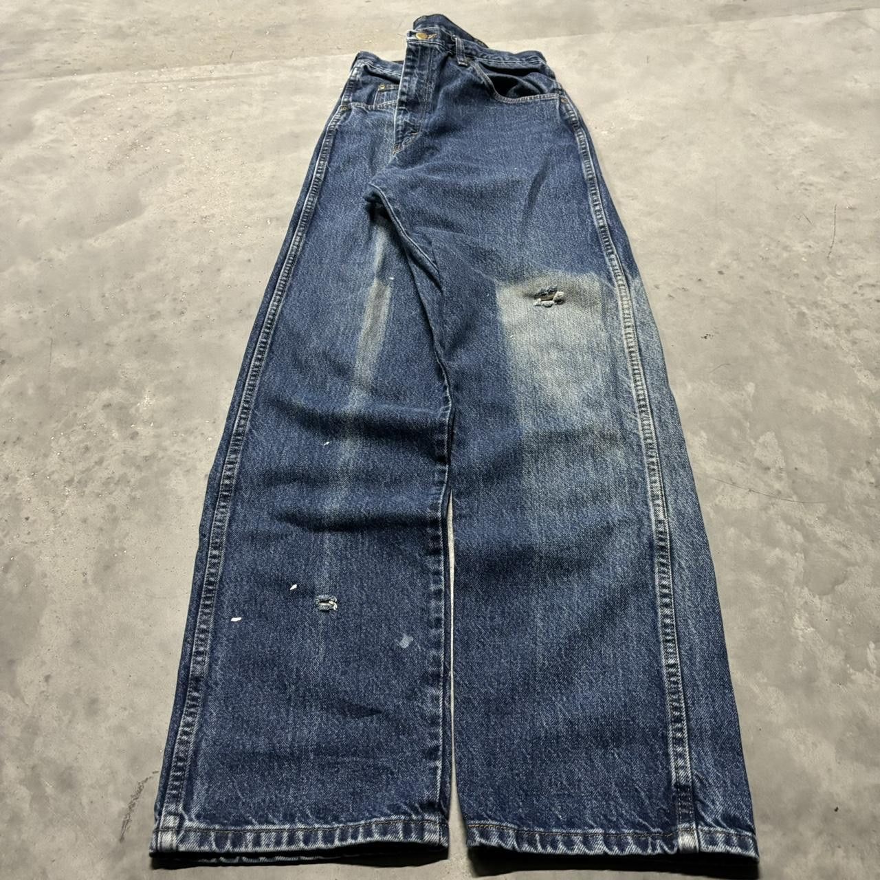 Japanese Brand × Vintage Crazy Vintage Y2K/2000s Grunge Faded Dark Wash Denim Jeans! Size US 33 - 3 Thumbnail