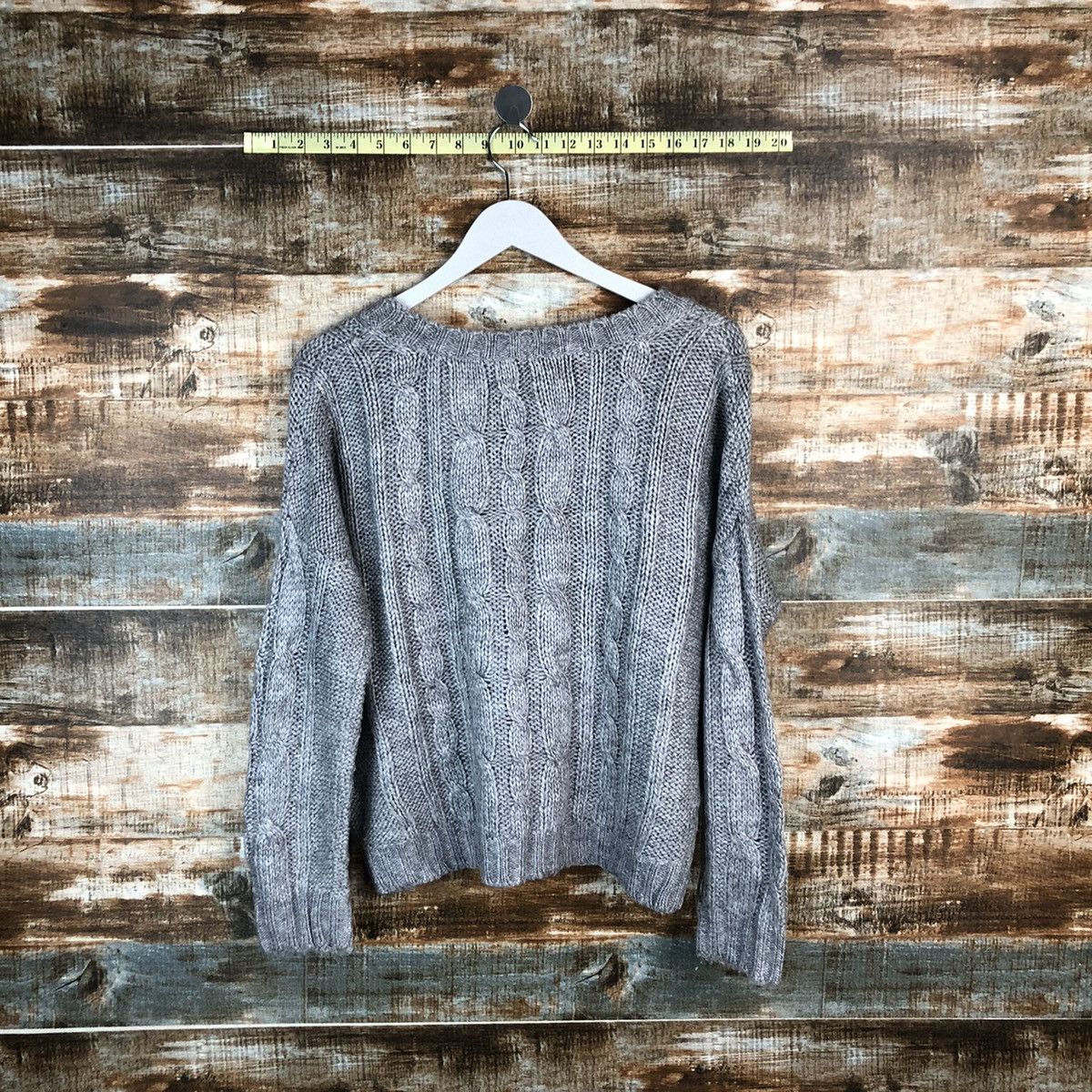 Homespun Knitwear × LOWRYS FARM Lowyrs Farm Grey cable aran isle Knitwear vintage #A1718 Size US M / EU 48-50 / 2 - 12 Thumbnail