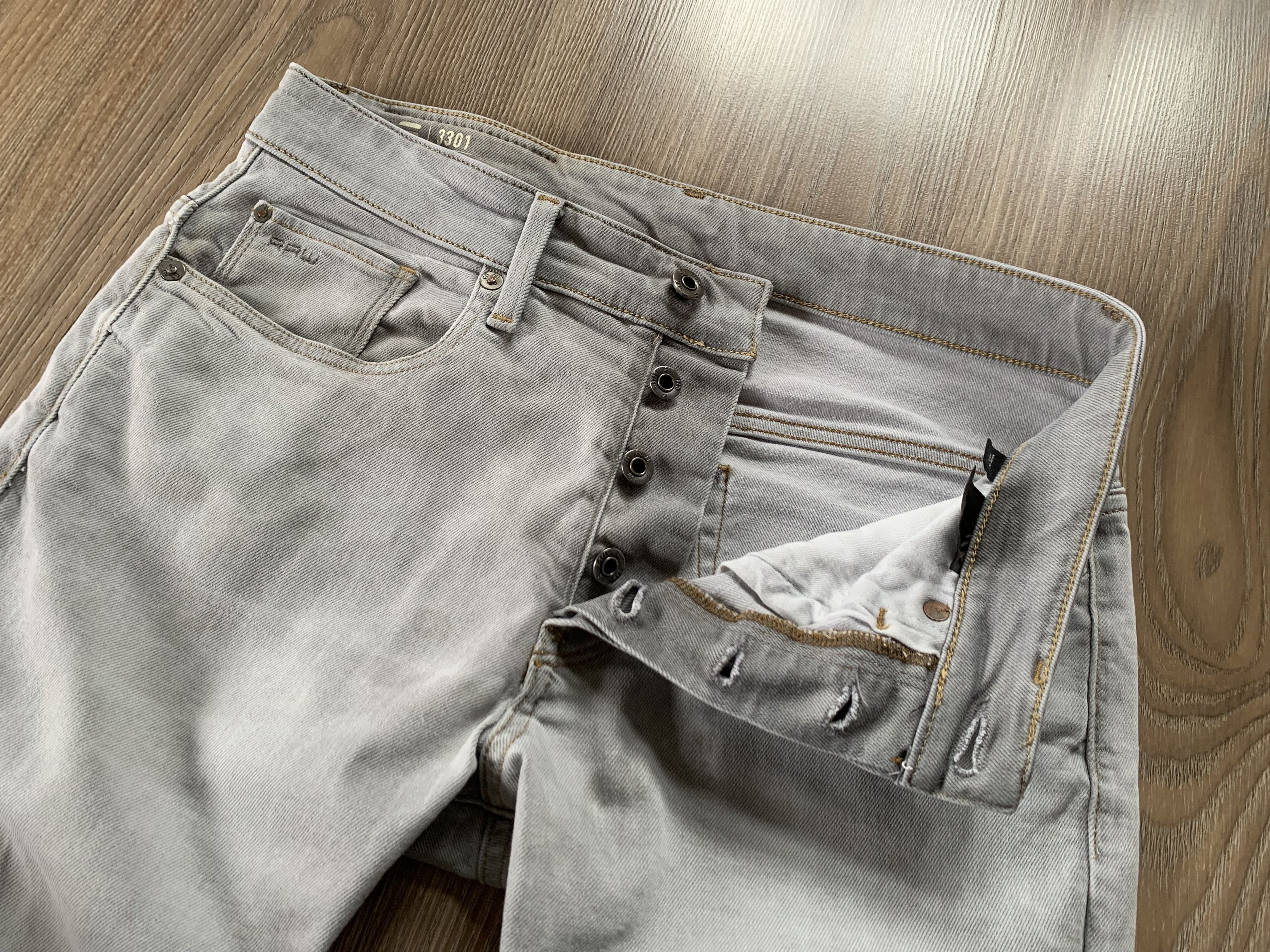 Denime × G-Star G-Star Raw 3301 Tapered Grey Jeans Size US 30 / EU 46 - 5 Thumbnail
