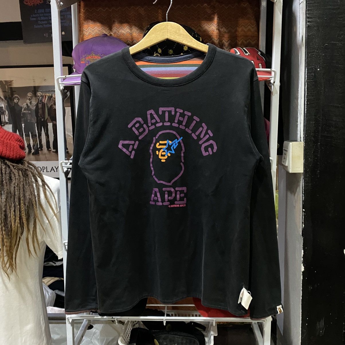 Bape BAPE reversible T-shirt stripe × neon college logo Size US M / EU 48-50 / 2 - 1 Thumbnail
