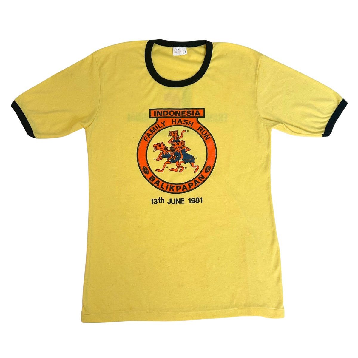 1981 Indonesia “Family Hash Run” Vintage Ringer T Shirt