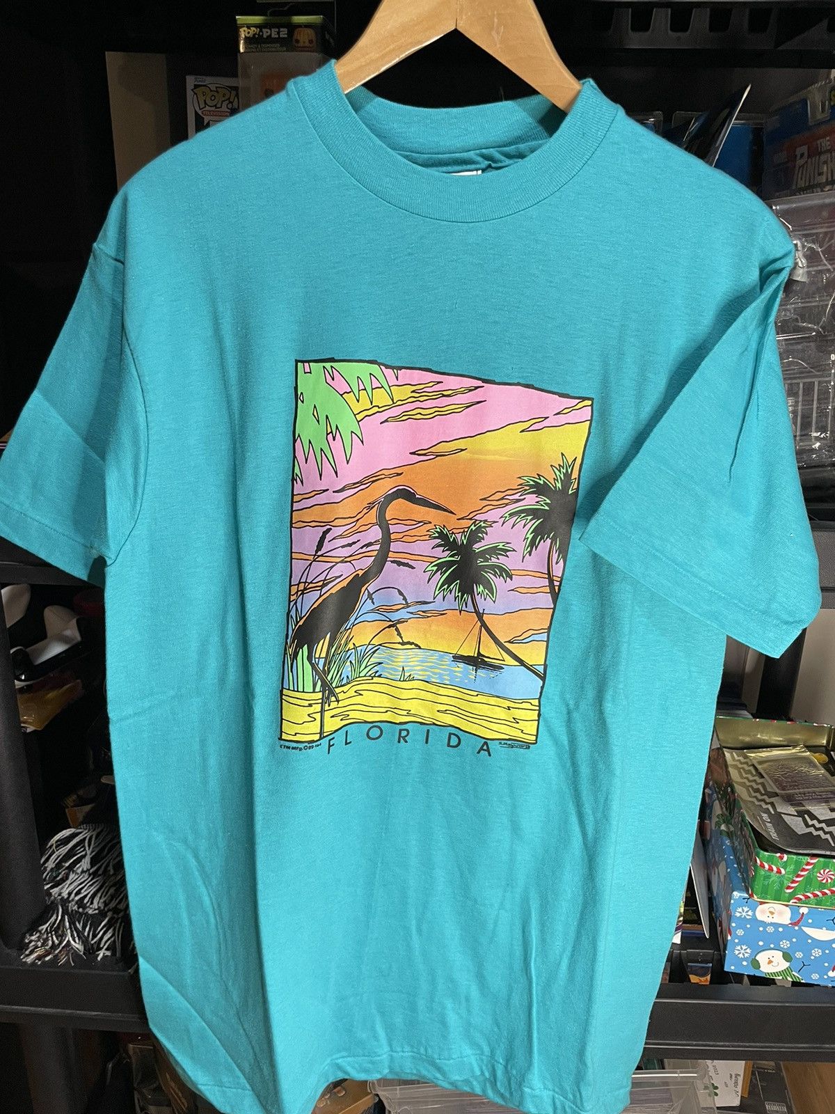 Vintage Vintage 1989 Florida flamingo graphic animal T-shirt Size US L / EU 52-54 / 3 - 1 Thumbnail