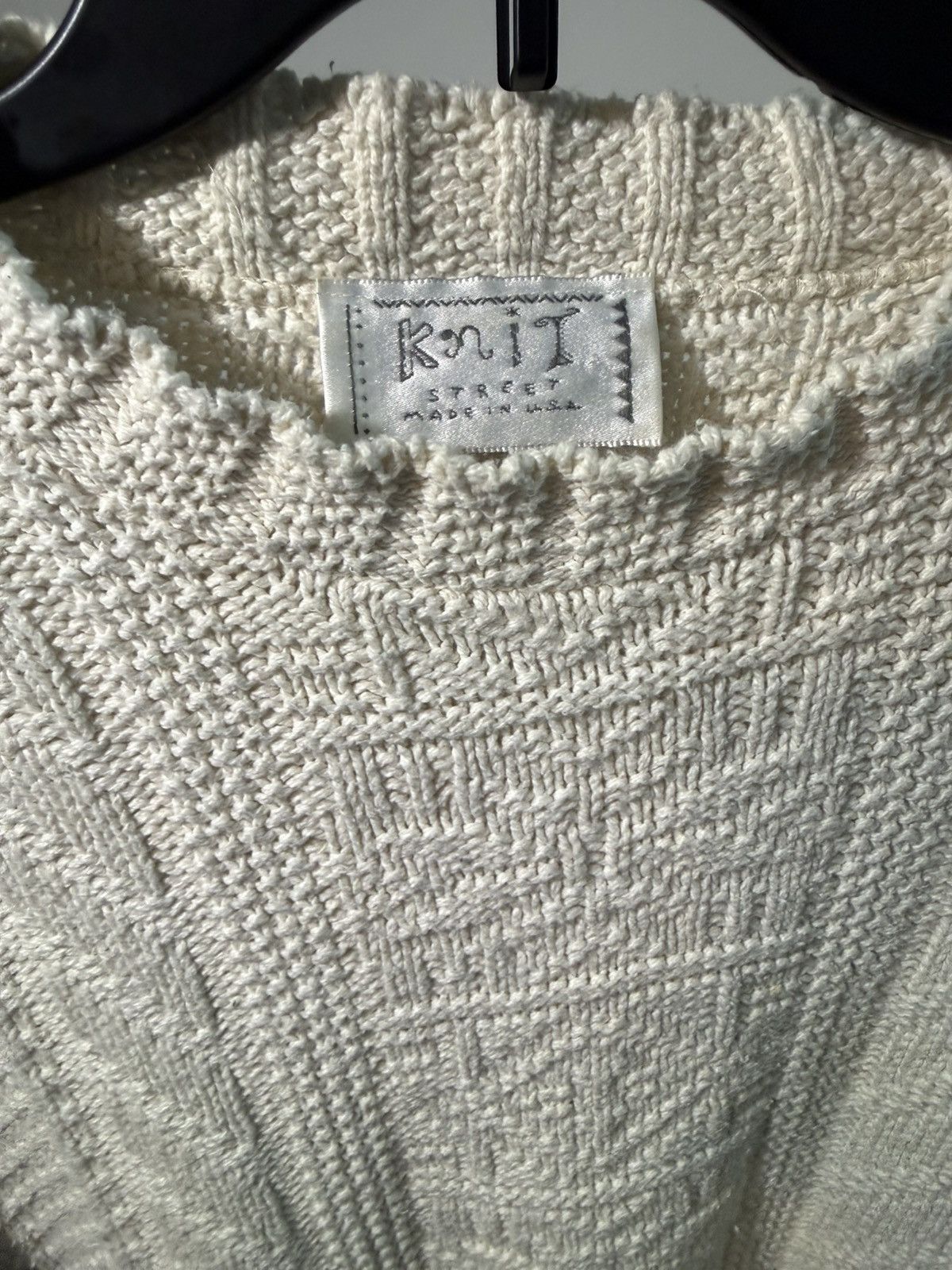 Vintage White Knit Sweater Size US XL / EU 56 / 4 - 3 Thumbnail