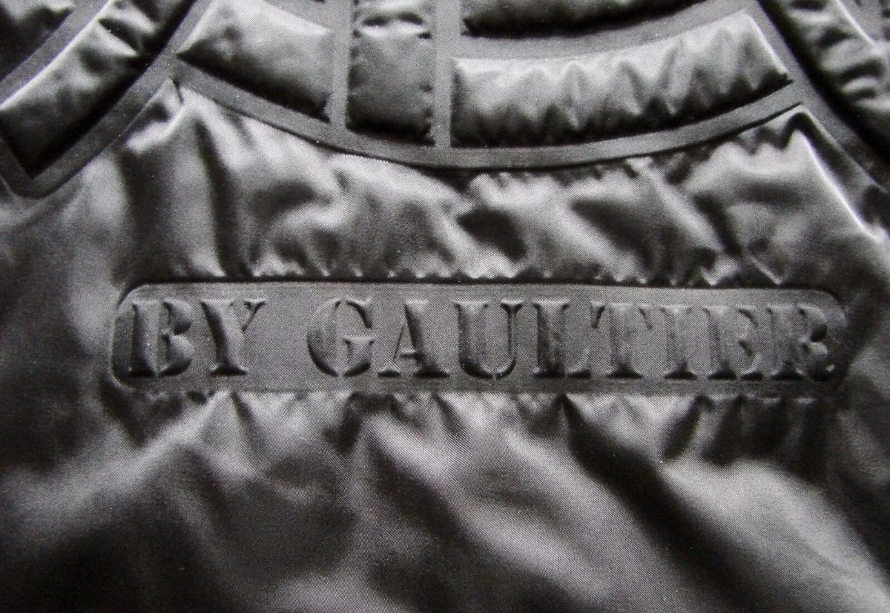 Jean Paul Gaultier Vintage Jean Paul Gaultier Black Satin Emboss Bomber Jacket Size US L / EU 52-54 / 3 - 6 Thumbnail