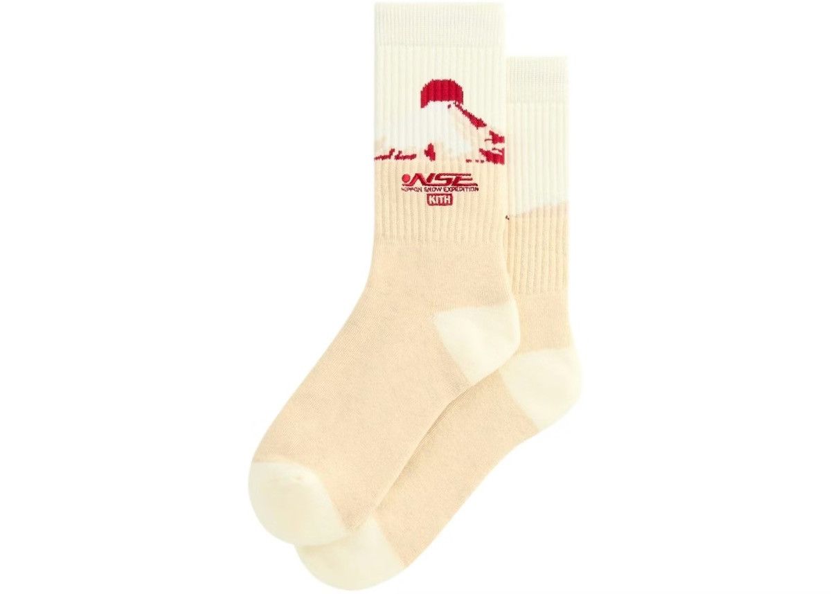 Columbia × Kith Kith x Columbia NSE Mountain Socks Sandrift Embroidered Logo Size ONE SIZE - 1 Thumbnail