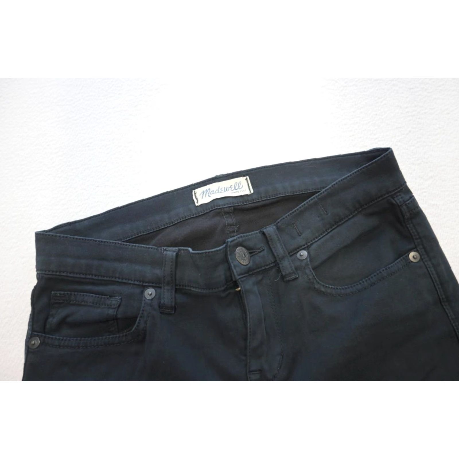 Madewell Black Mid-Rise Skinny Taper Pants 26 Inseam 29 Womens Size 26 Stretch Cotton Spandex Denim Pants
