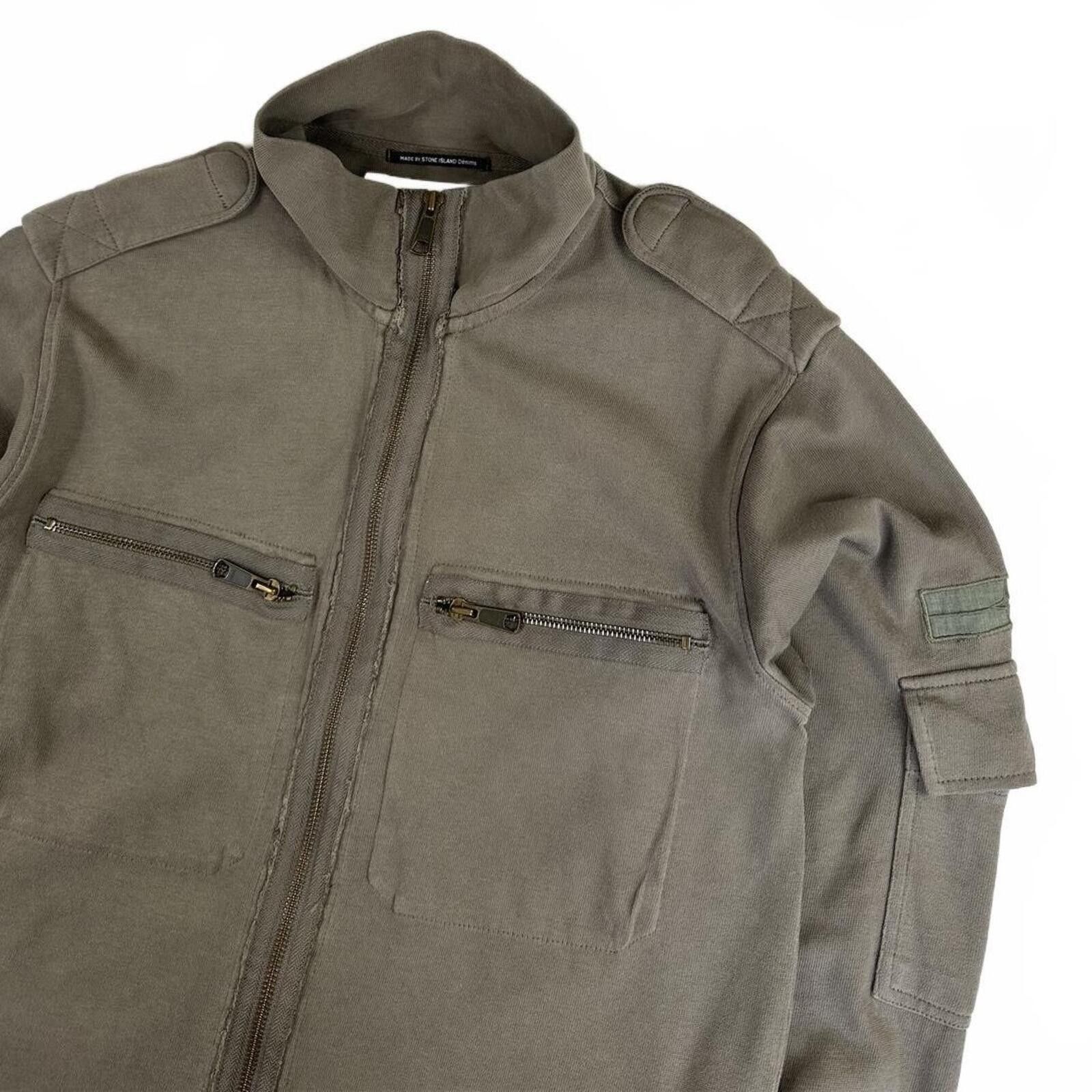 Stone Island Stone Island Denims Full Zip Jumper Khaki Green Medium Size US M / EU 48-50 / 2 - 2 Thumbnail