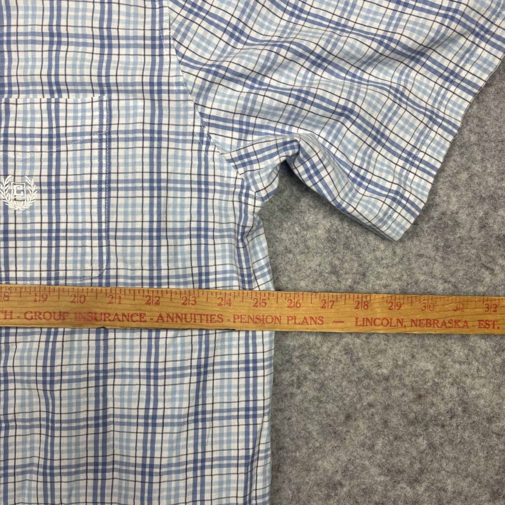 Chaps Chaps Blue Multicolor Plaid Short Sleeve Button Shirt Mens 2XL Size US XXL / EU 58 / 5 - 4 Thumbnail