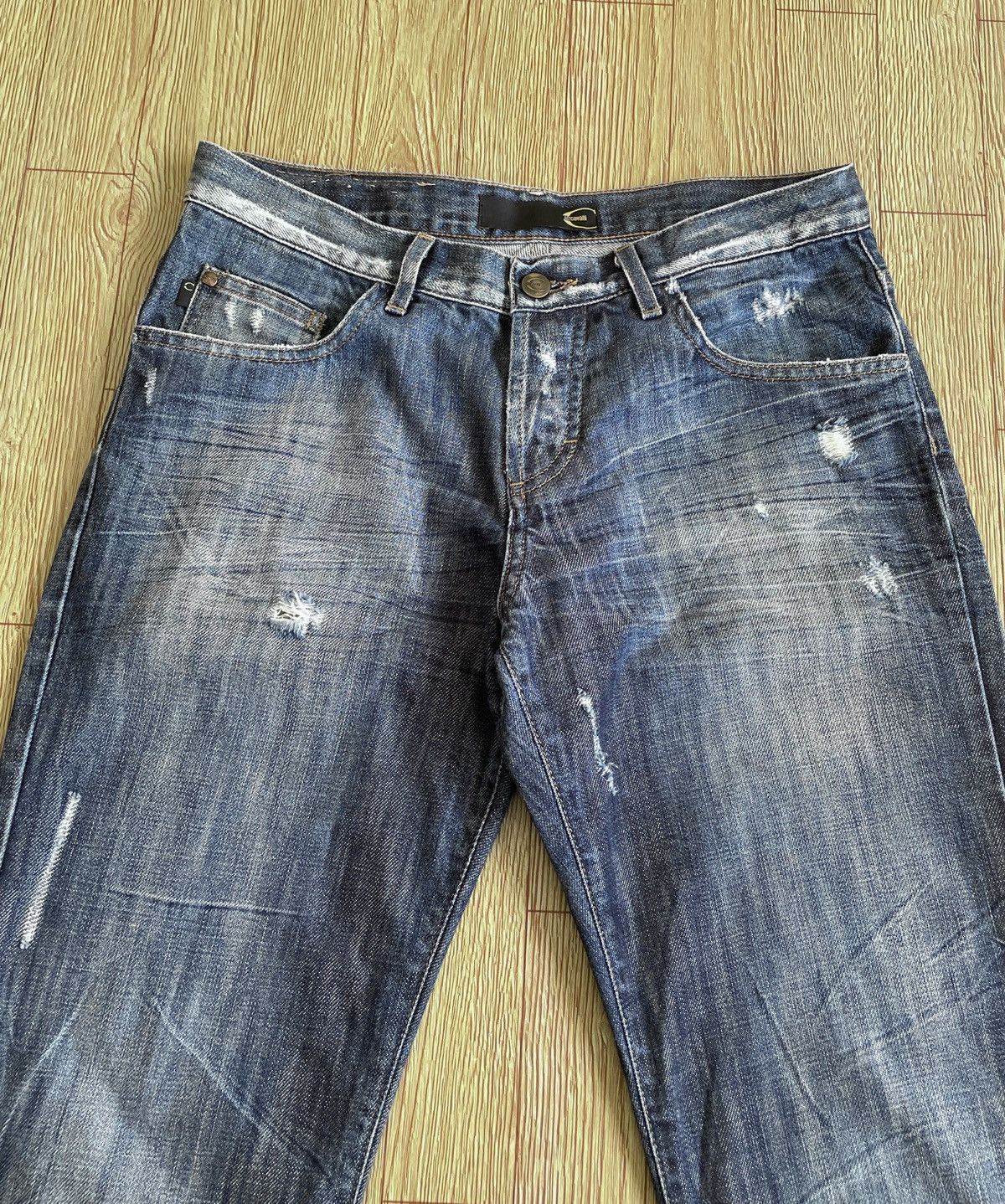 Just Cavalli Rare Design Vintage Brand Just Cavalli Ripped Jeans 2000s Size US 31 - 3 Thumbnail